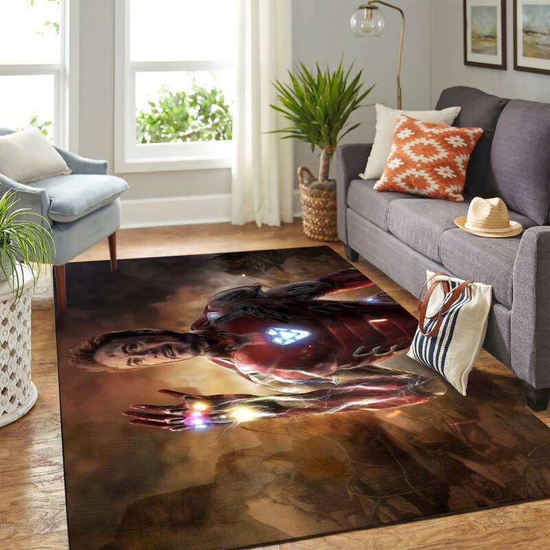 Avengers Endgame Iron Man Tony Stark Gemas Del Infinito Carpet Floor Area Rectangle Rug