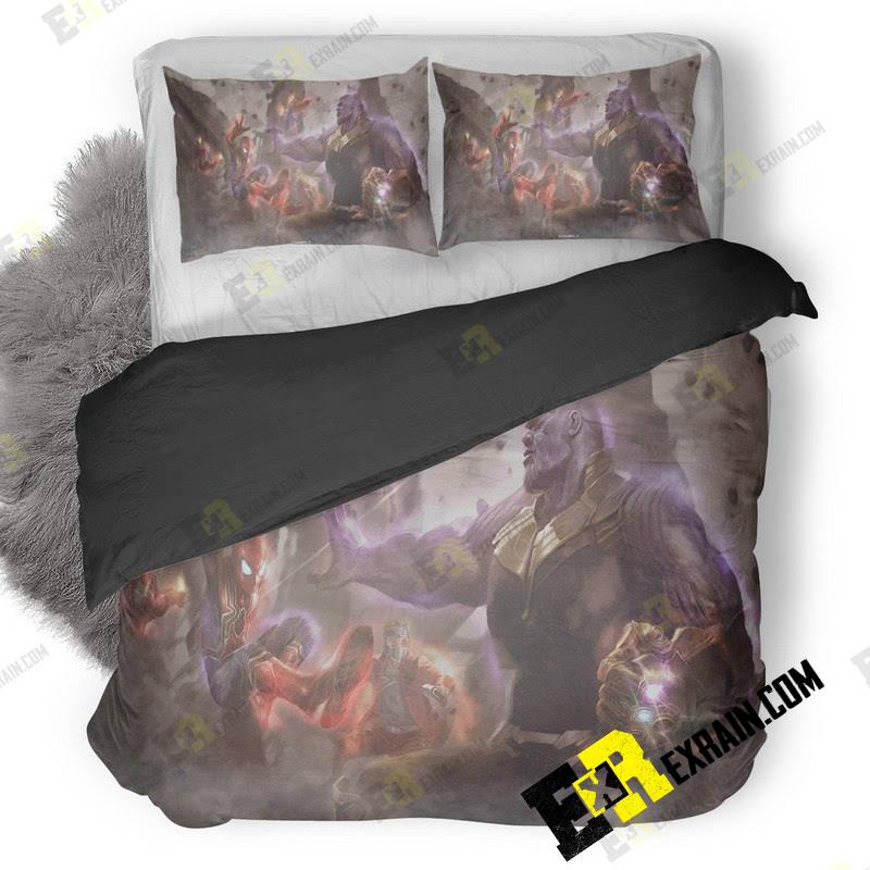 Avengers Fighting With Thanos Al 3D Customized Duvet Cover Bedding Set