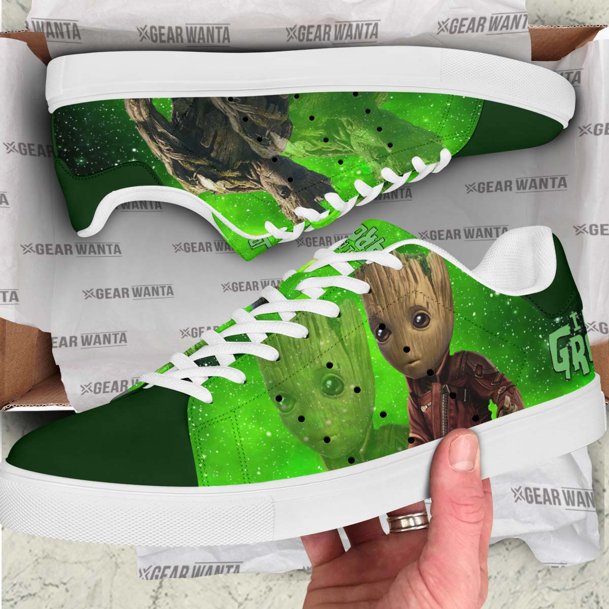 Avengers Groot Custom Skate Shoes For Fans