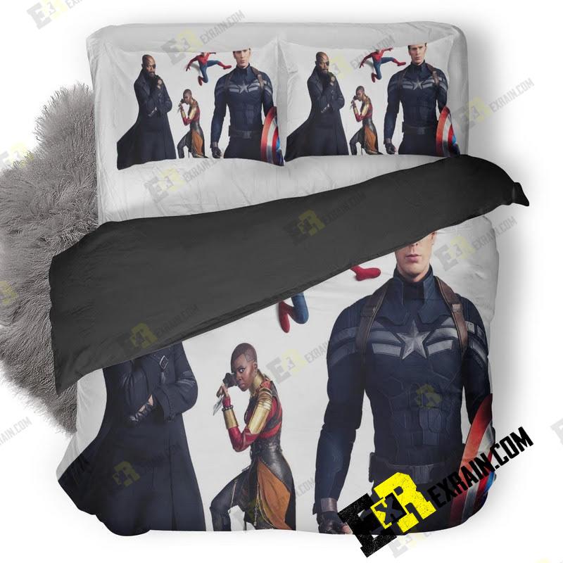 Avengers Infinity War Captain America Spiderman Nick Fury Dx 3D Customized Duvet Cover Bedding Set