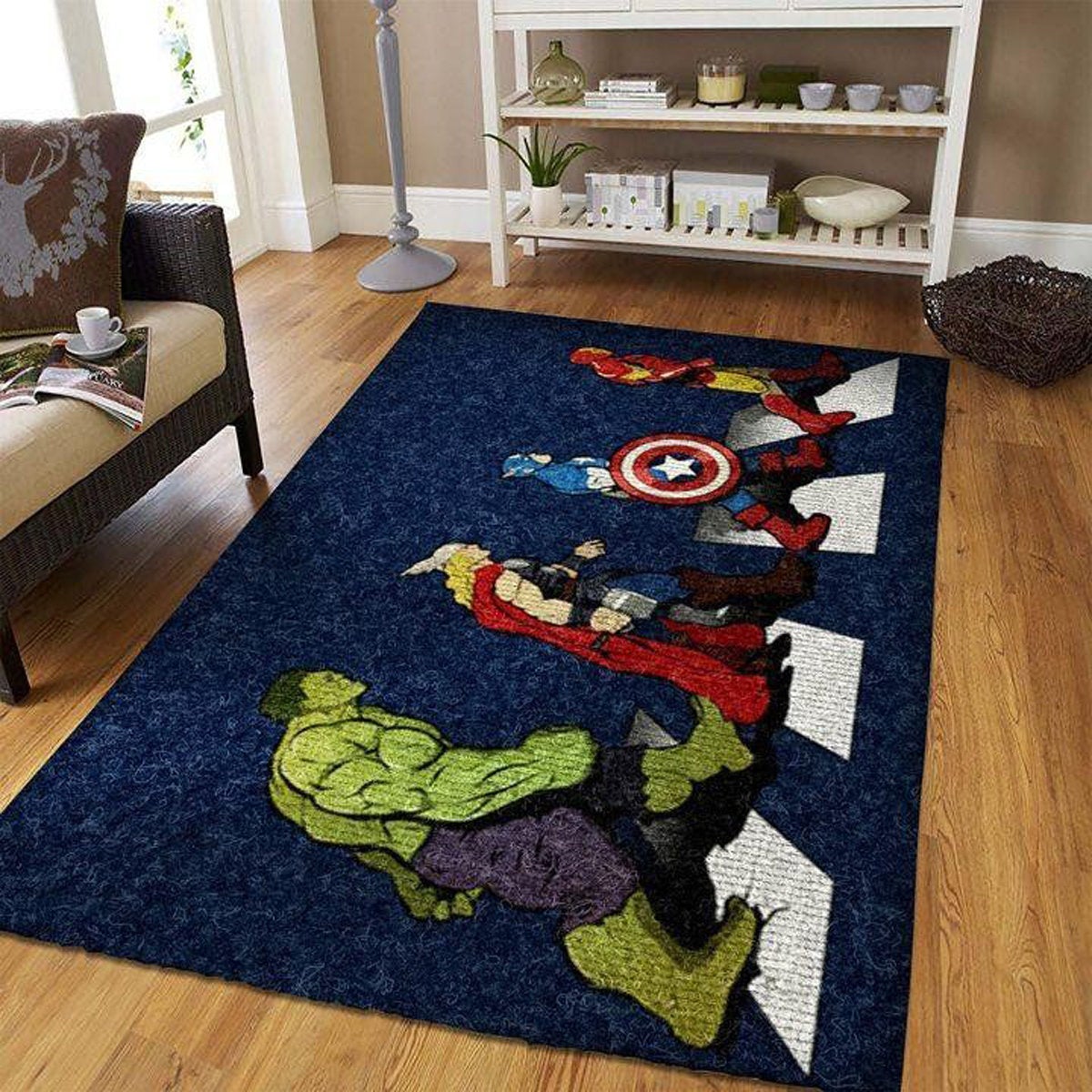 Avengers Marvel Superheroes Thanos Thor Captain American Iron Man Decorative Floor Rectangle Rug