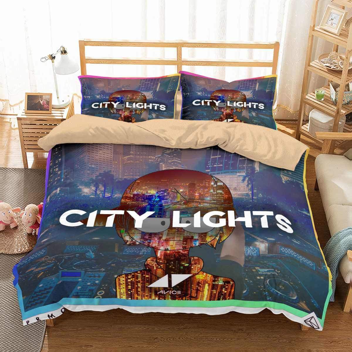 Avicii – City Light 3D Customized Duvet Cover Bedding Set