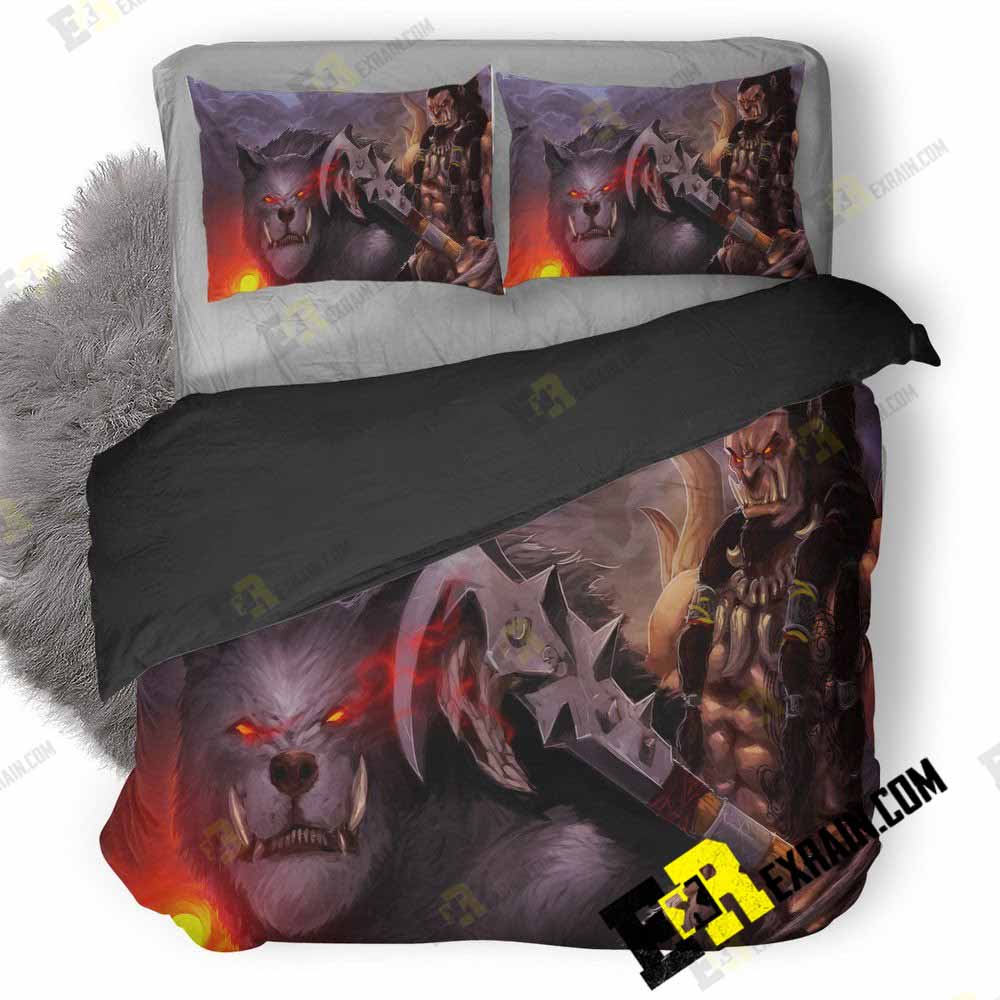 Axe Orc Warcraft Warrior Wolf Dl 3D Customized Duvet Cover Bedding Set