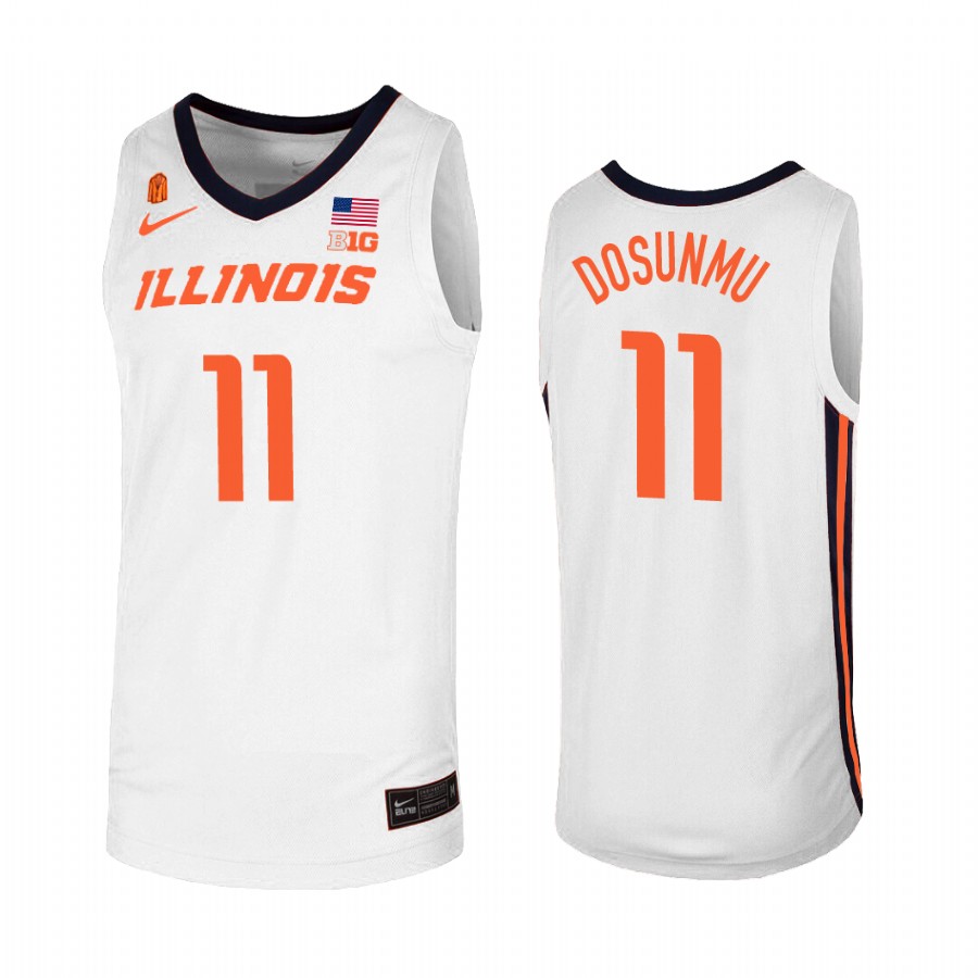 Ayo Dosunmu Illinois Fighting Illini White Jersey College