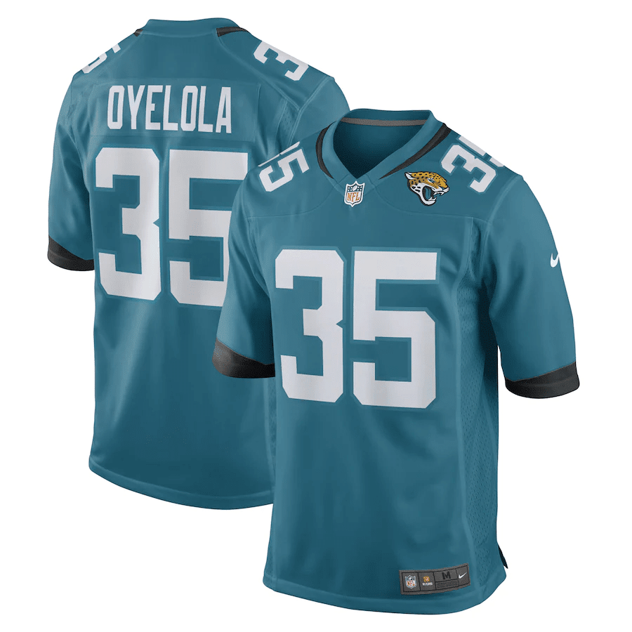 Ayo Oyelola Jacksonville Jaguars Stitched Jersey – Teal