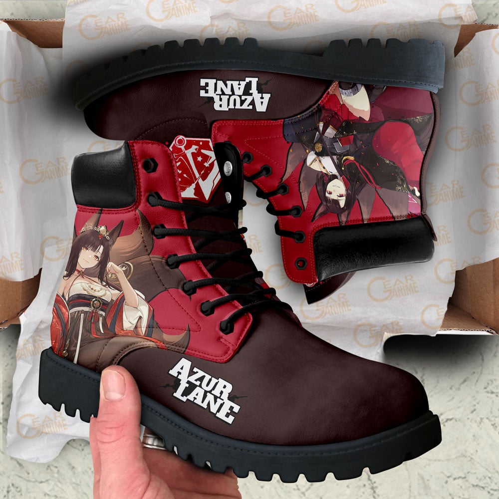 Azur Lane Akagi Boots Anime Game Custom Shoes