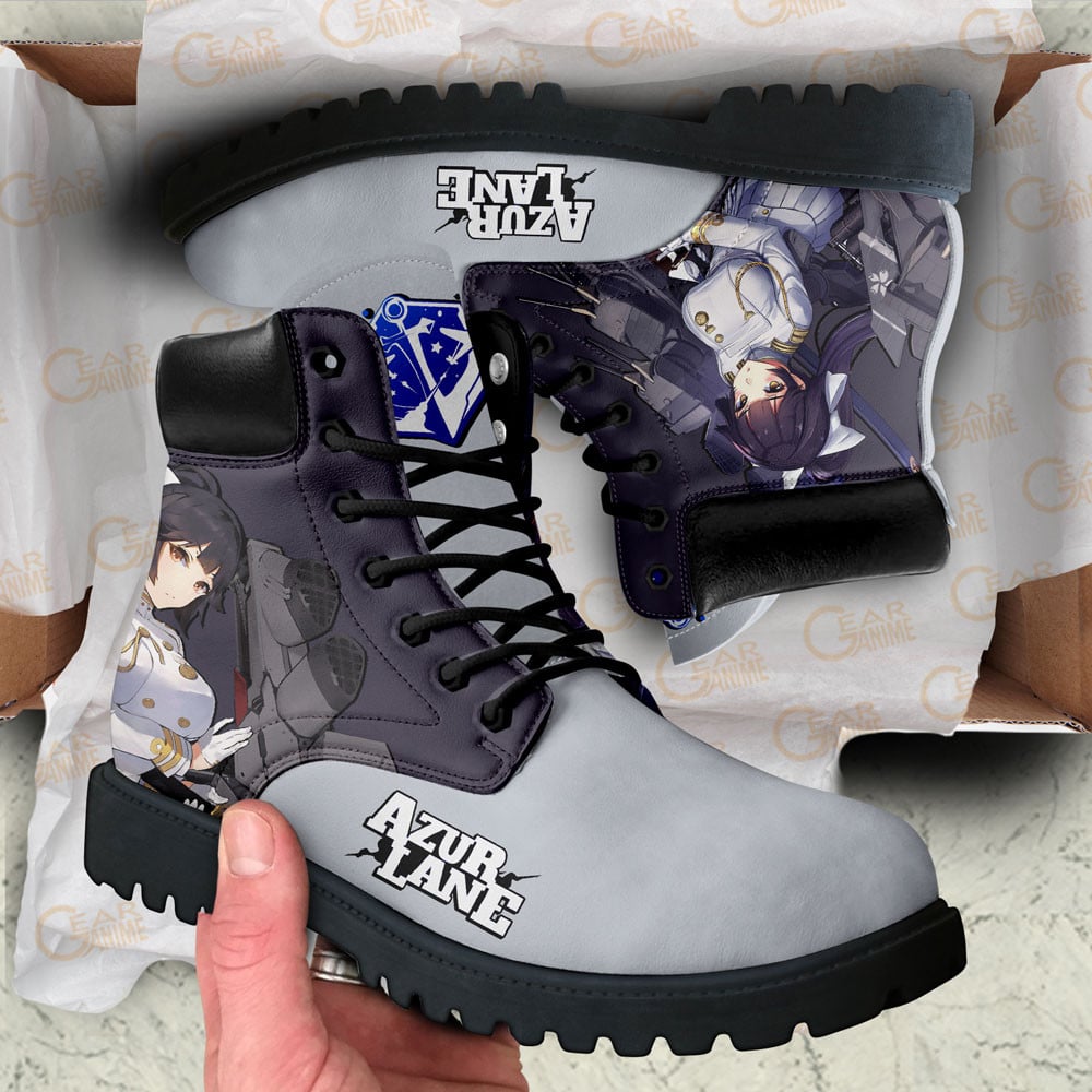 Azur Lane Atago Boots Anime Game Custom Shoes