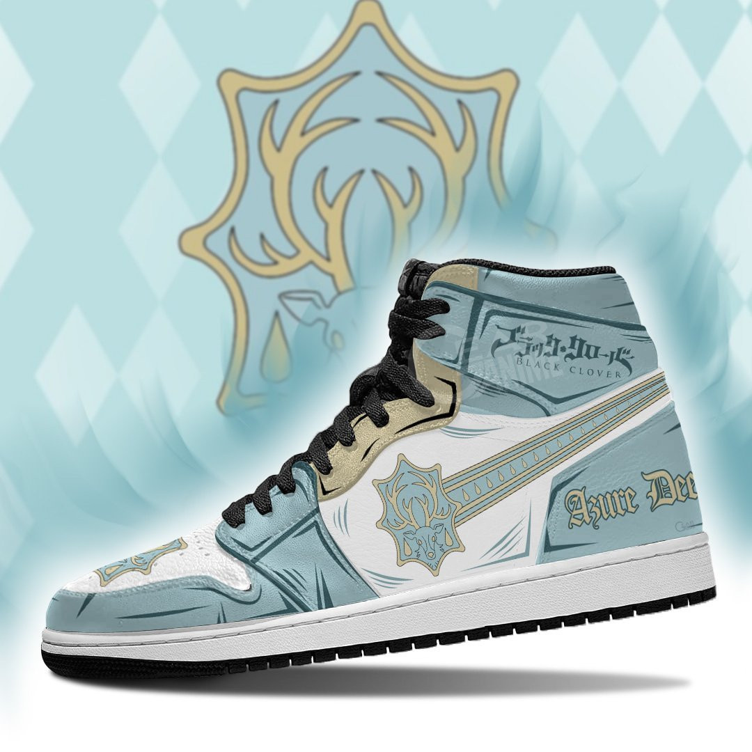Azure Deer Magic Knight JD1s Sneakers Black Clover JD1s Sneakers Anime, Air Jordan Hightop
