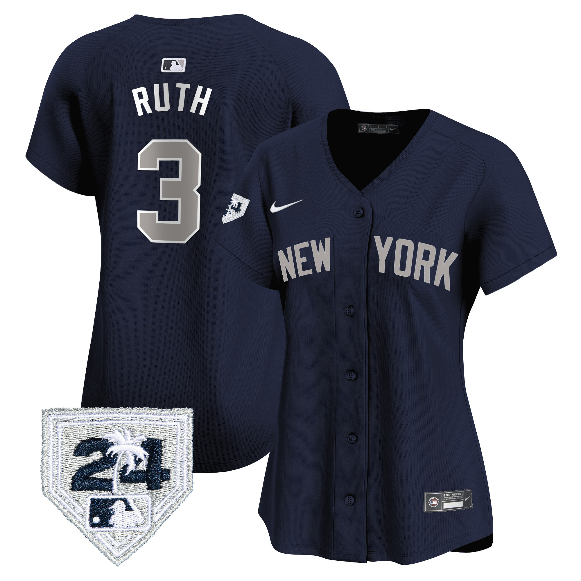 Babe Ruth Women's New York Yankees 2024 Spring Training Patch Vapor Premier Limited Alternate Jersey - All Stitched