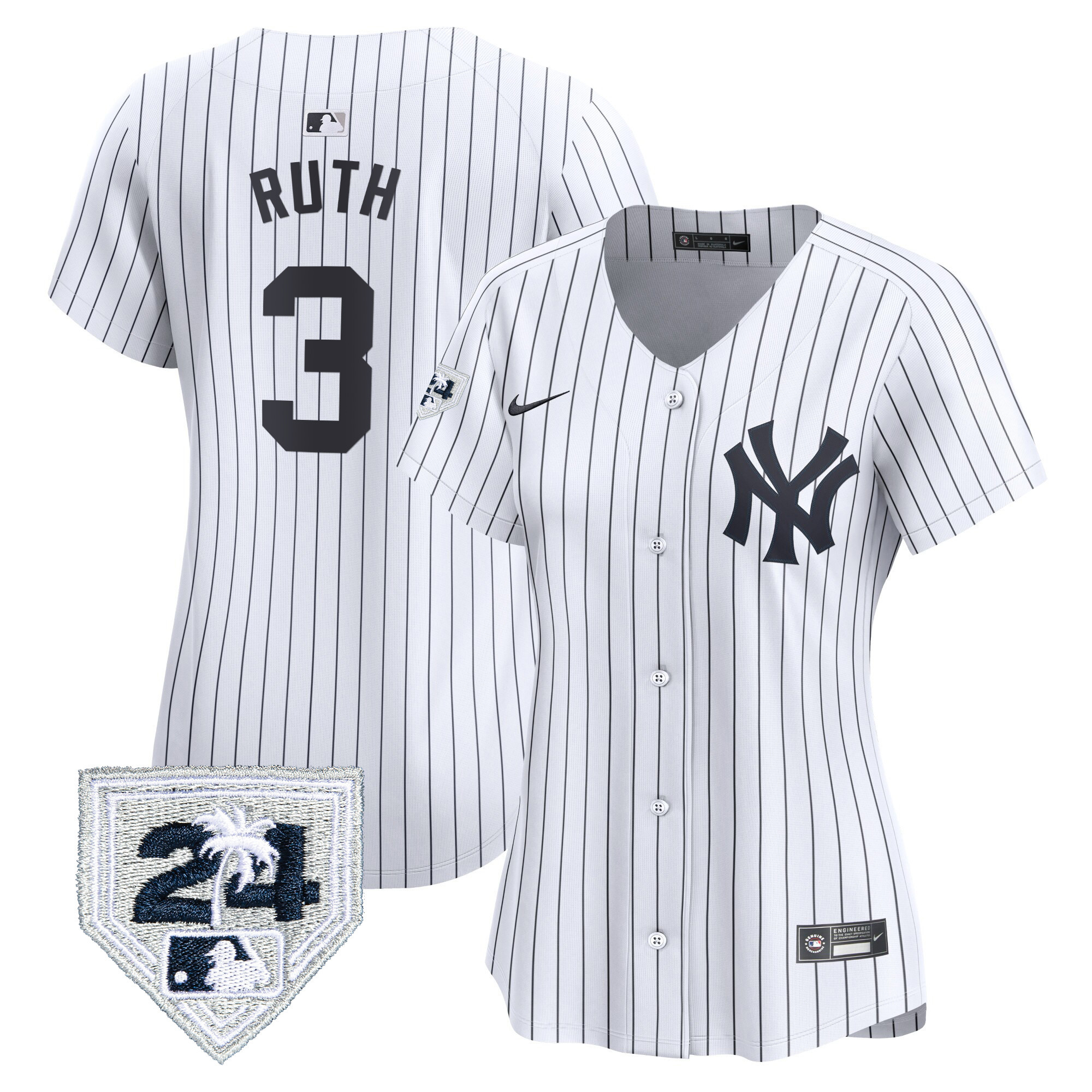 Babe Ruth Women's New York Yankees 2024 Spring Training Patch Vapor Premier Limited White Jersey - All Stitched