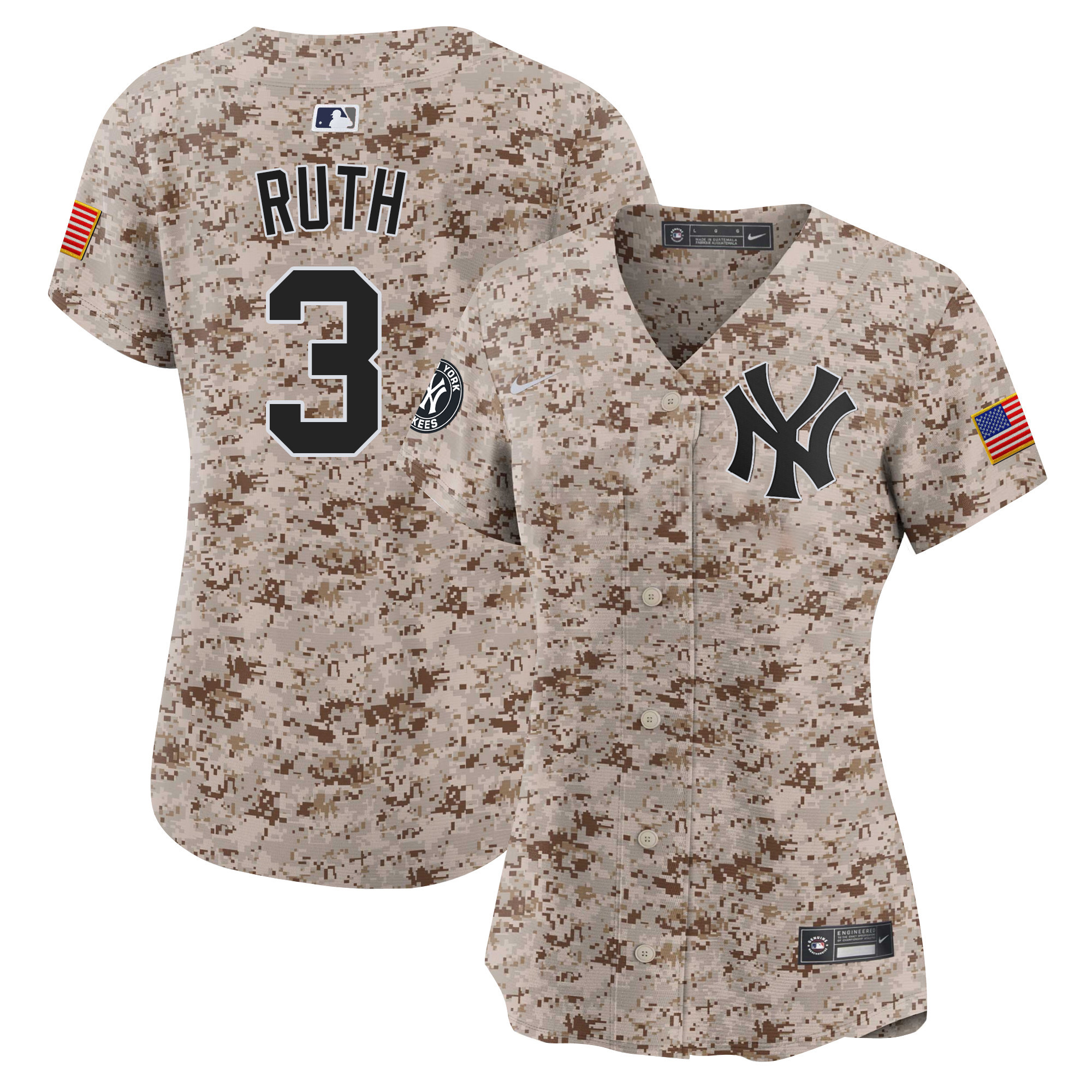Babe Ruth Women's New York Yankees USMC Alternate Vapor Premier Limited Desert Jersey - All Stitched