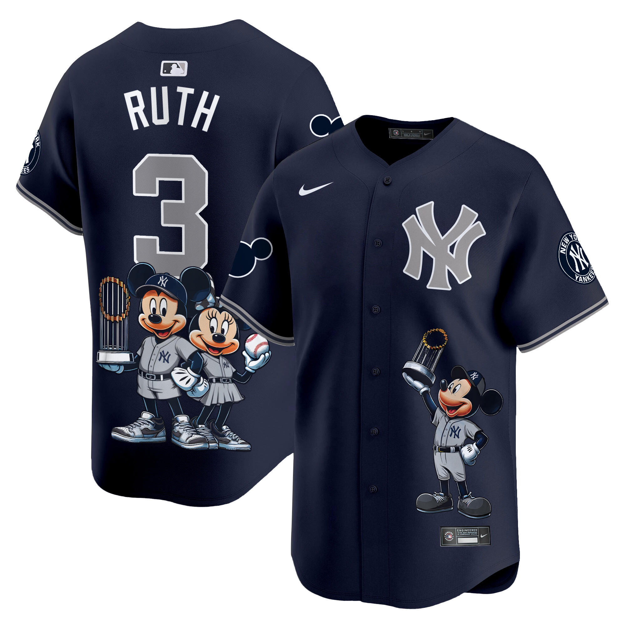 Babe RuthUnisex New York Yankees Mickey Vapor Premier Limited Alternate Jersey - Printed