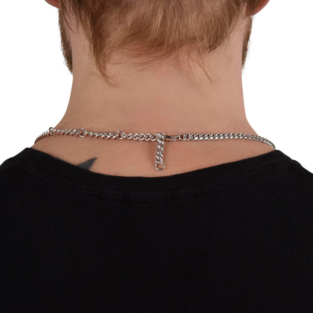 Baby Bump To My Daddy Cuban Link Chain – Love, Kisses & Kicks From Mommy’s Tummy, Father’s Day Gift, Birthday Gift for Husband