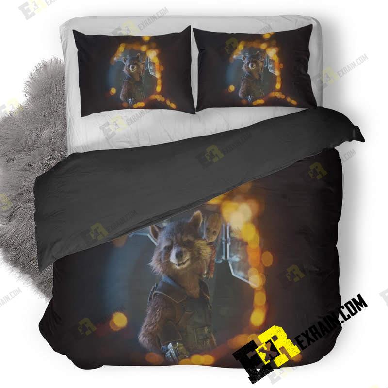 Baby Groot And Rocket 3D Customized Duvet Cover Bedding Set