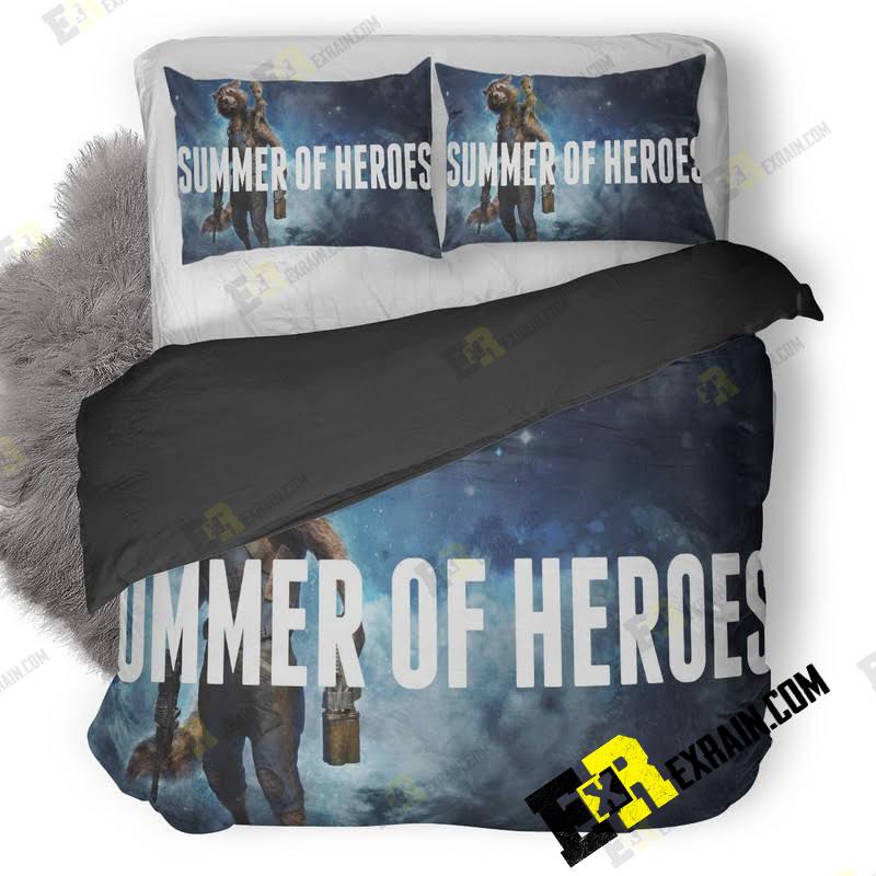 Baby Groot And Rocket Guardians Of The Galaxy Image 3D Customized Duvet Cover Bedding Set