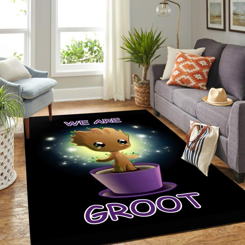 Baby Groot Guardians Of The Galaxy Carpet Floor Area Rectangle Rug