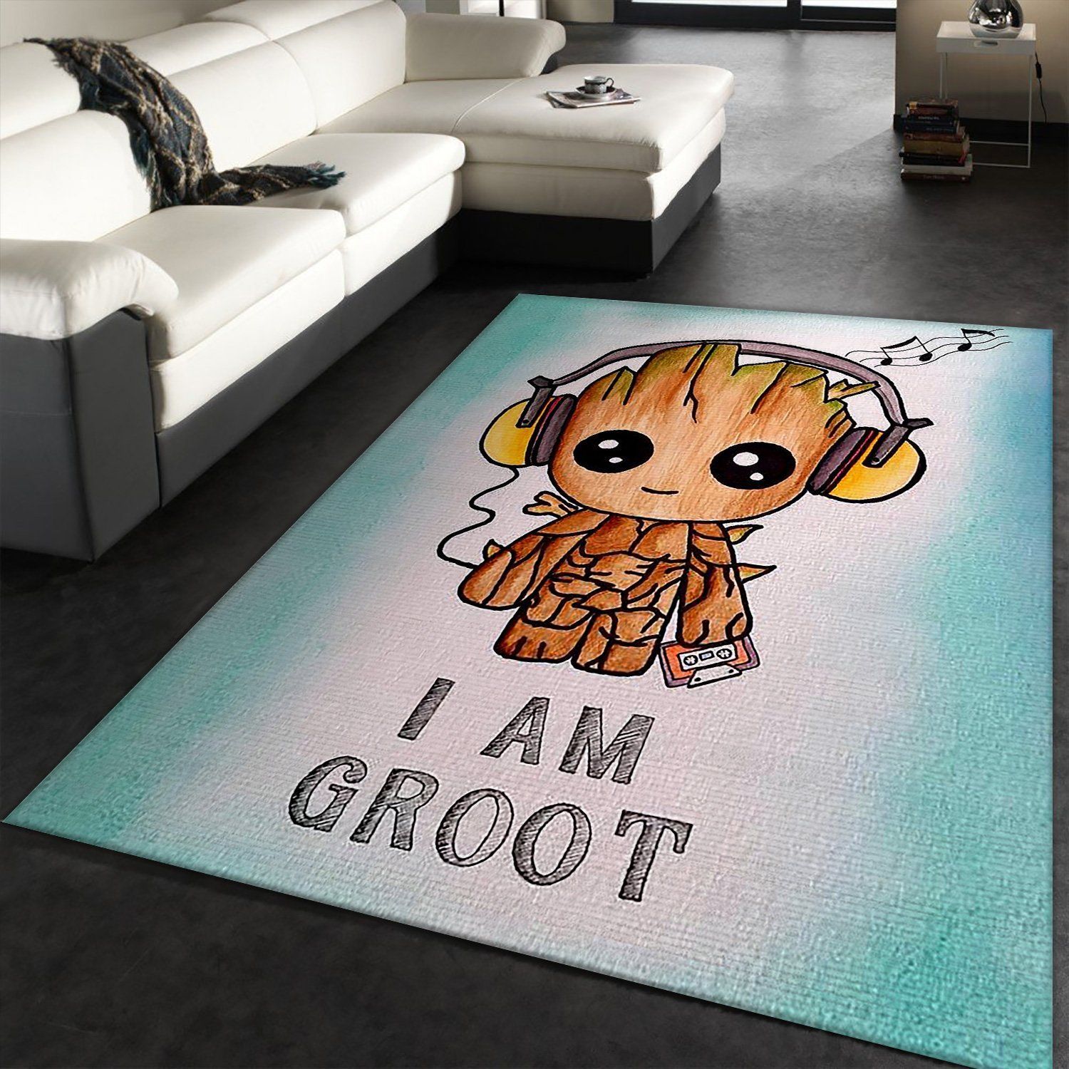 Baby Groot Guardians Of The Galaxy Rectangle Rug – Custom Size And Printing