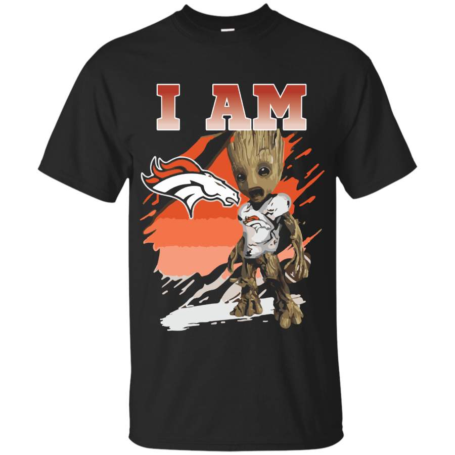 Baby Groot I Am Denver Broncos T-Shirt