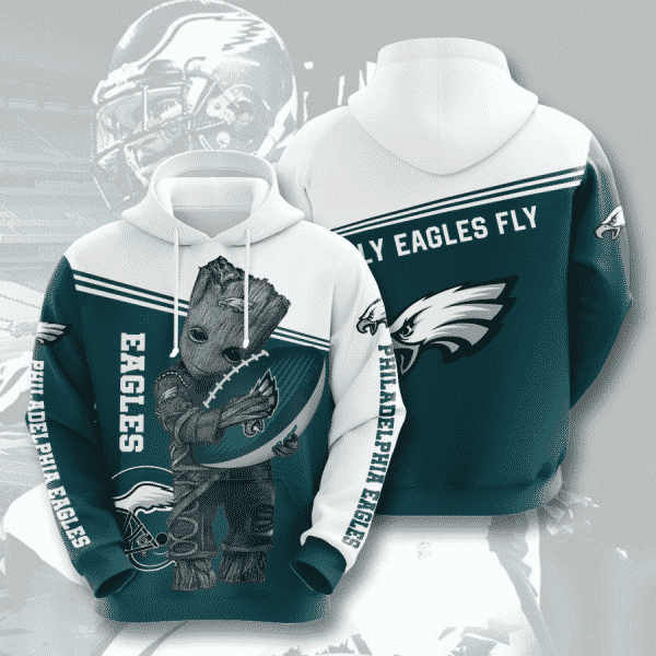 Baby Groot Philadelphia Eagles 3D Printed Hoodie/Zipper Hoodie