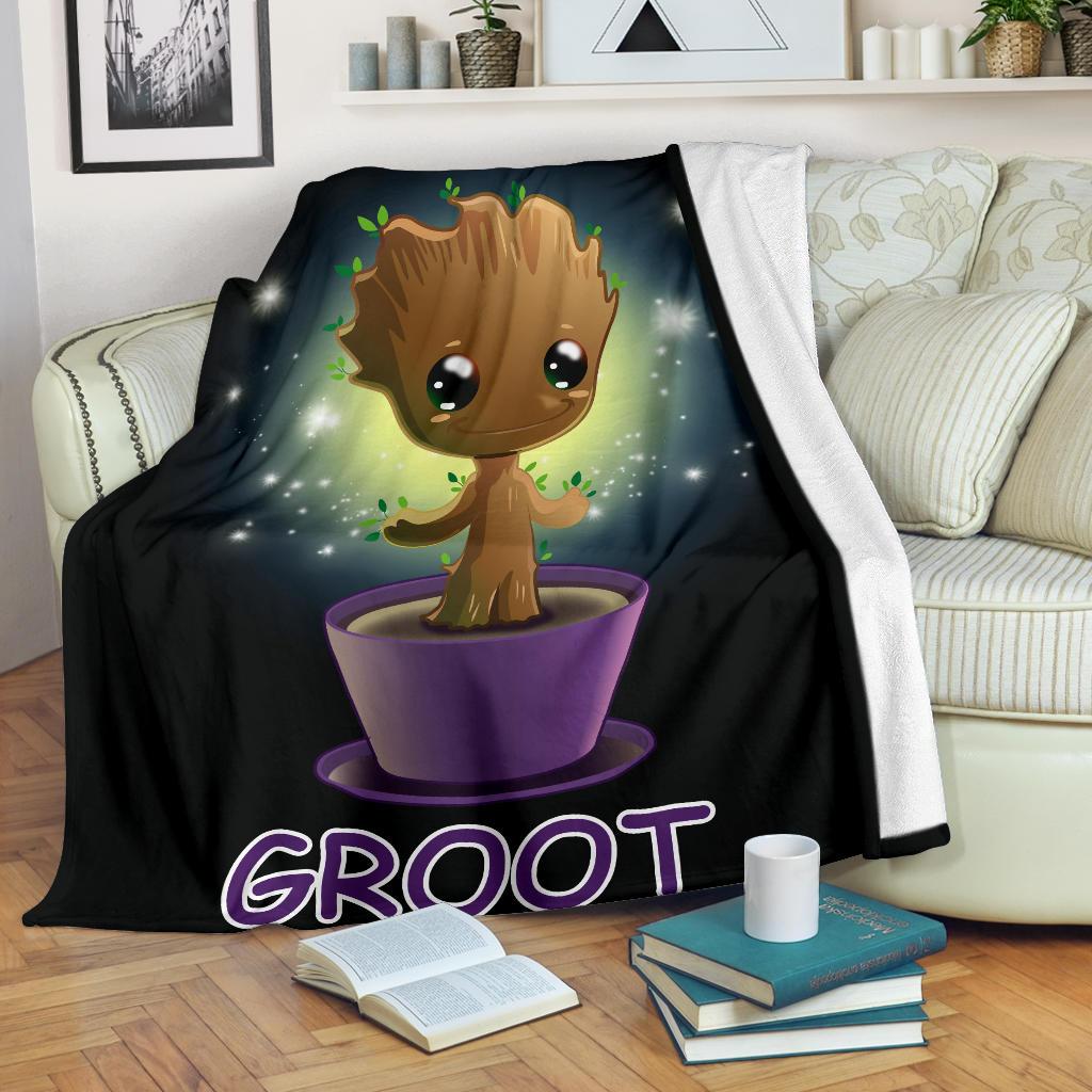 Baby Groot Sherpa Blanket Cozy Blanket Fleece Blanket