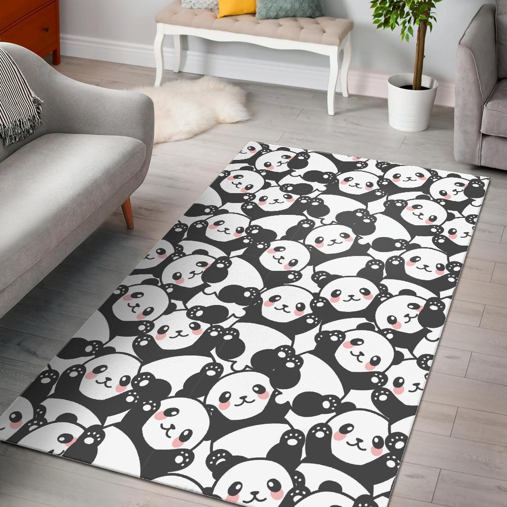 Baby Panda Pattern Print Area Limited Edition Rectangle Rug