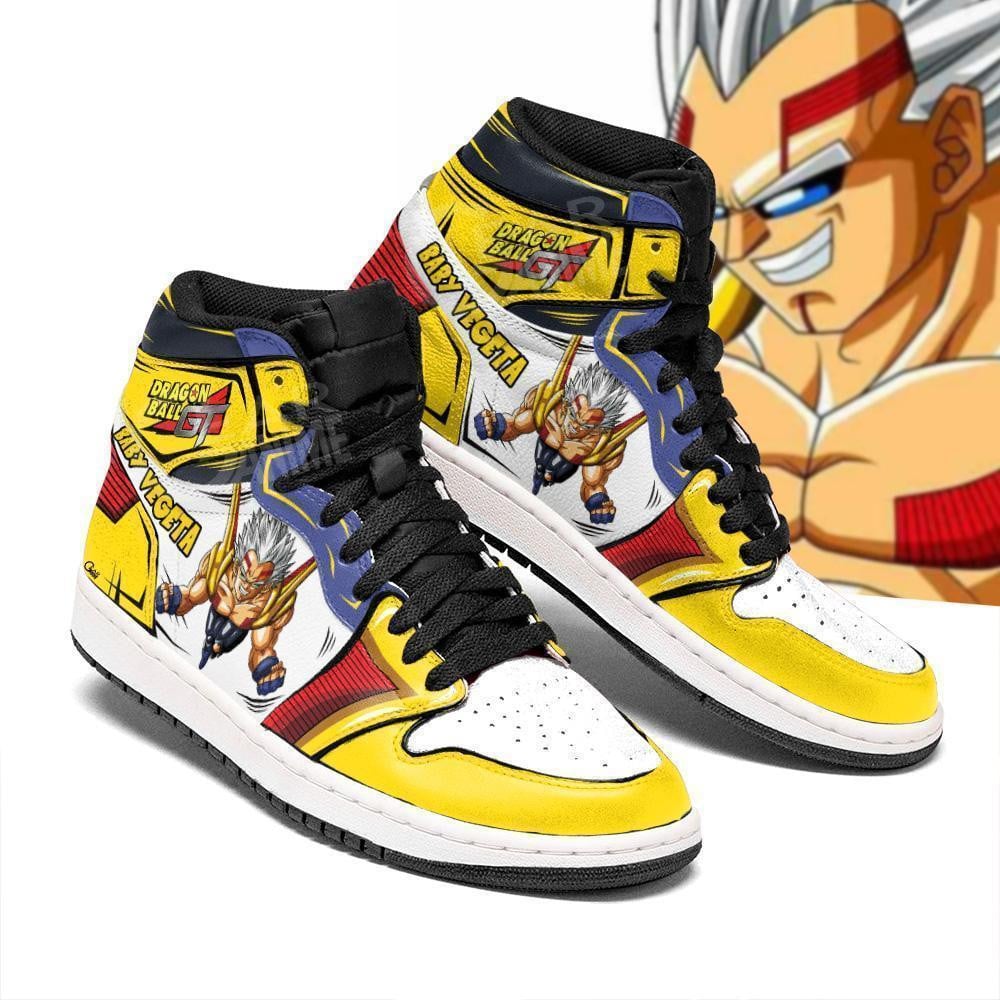 Baby Vegeta JD1s Sneakers Second Form Anime Dragon Ball GT JD1s Sneakers, Air Jordan Hightop