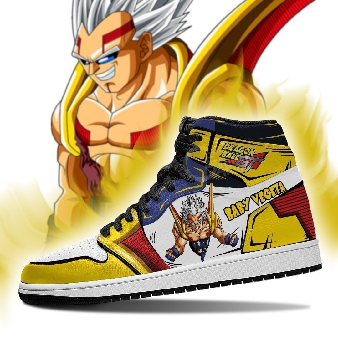 Baby Vegeta JD1s Sneakers Second Form Anime Dragon Ball GT JD1s Sneakers, Air Jordan Hightop