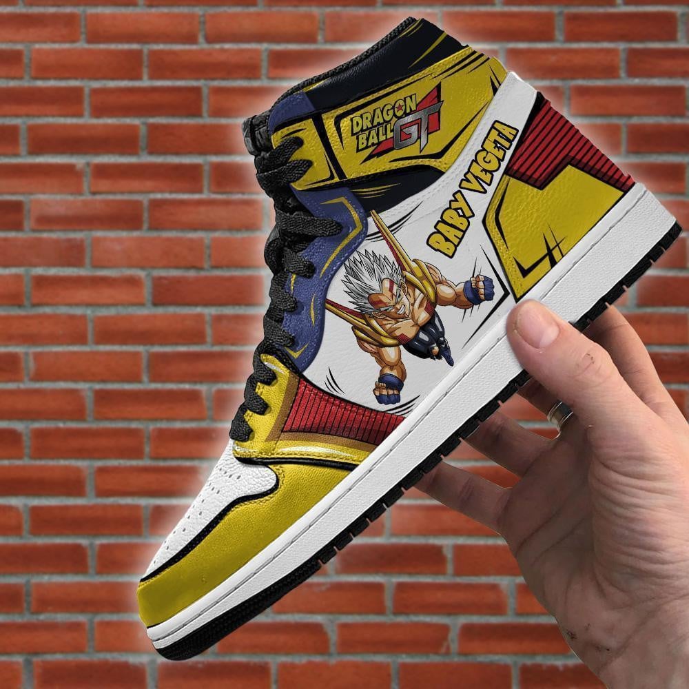 Baby Vegeta JD1s Sneakers Second Form Anime Dragon Ball GT JD1s Sneakers, Air Jordan Hightop