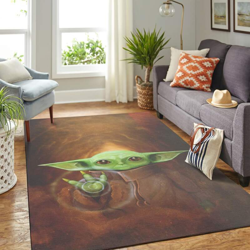 Baby Yoda Art Carpet Floor Area Rectangle Rug
