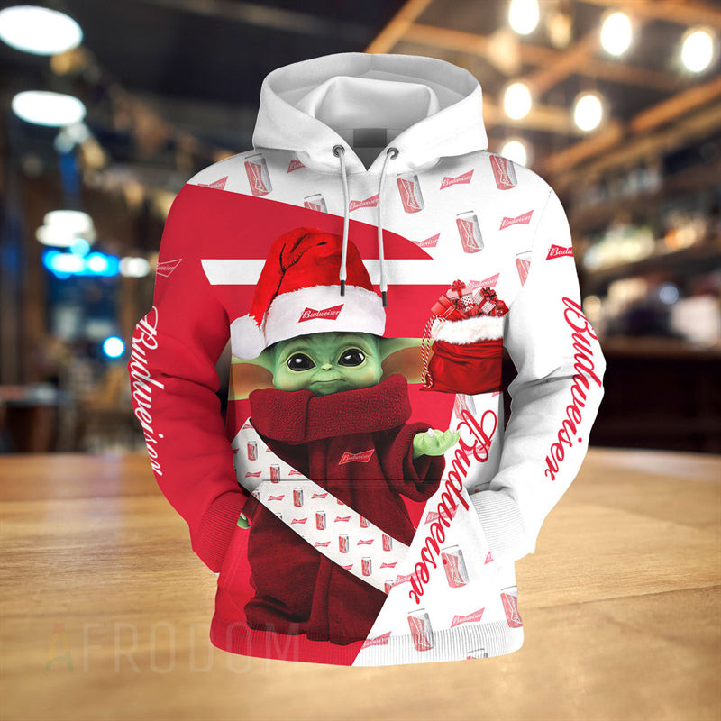 Baby Yoda Budweiser Christmas Hoodie
