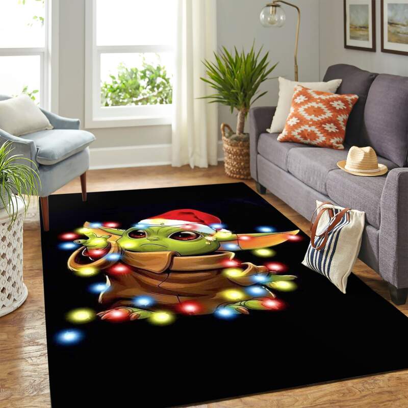 Baby Yoda Christmas Carpet Floor Area Rectangle Rug
