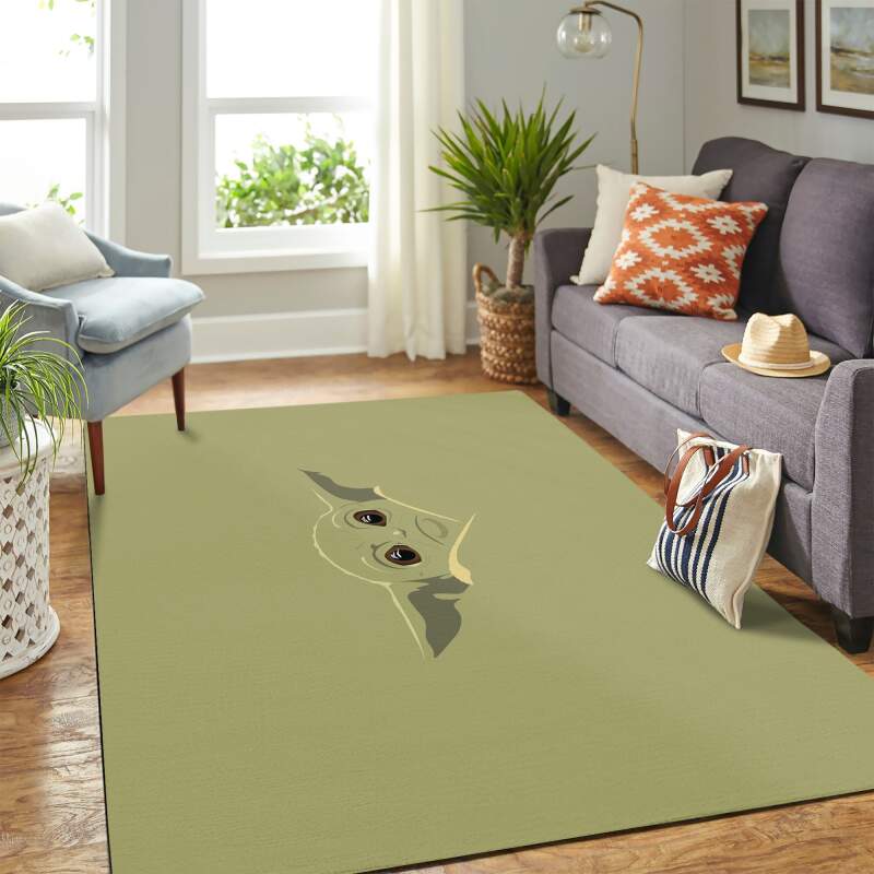 Baby Yoda Green Carpet Floor Area Rectangle Rug