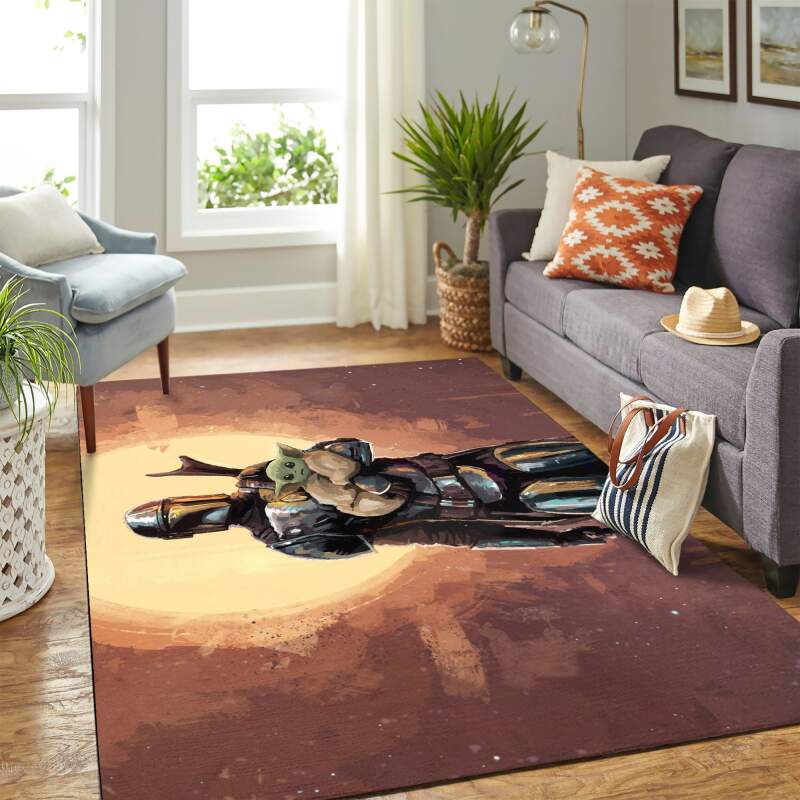 Baby Yoda Painting Carpet Floor Area Rectangle Rug
