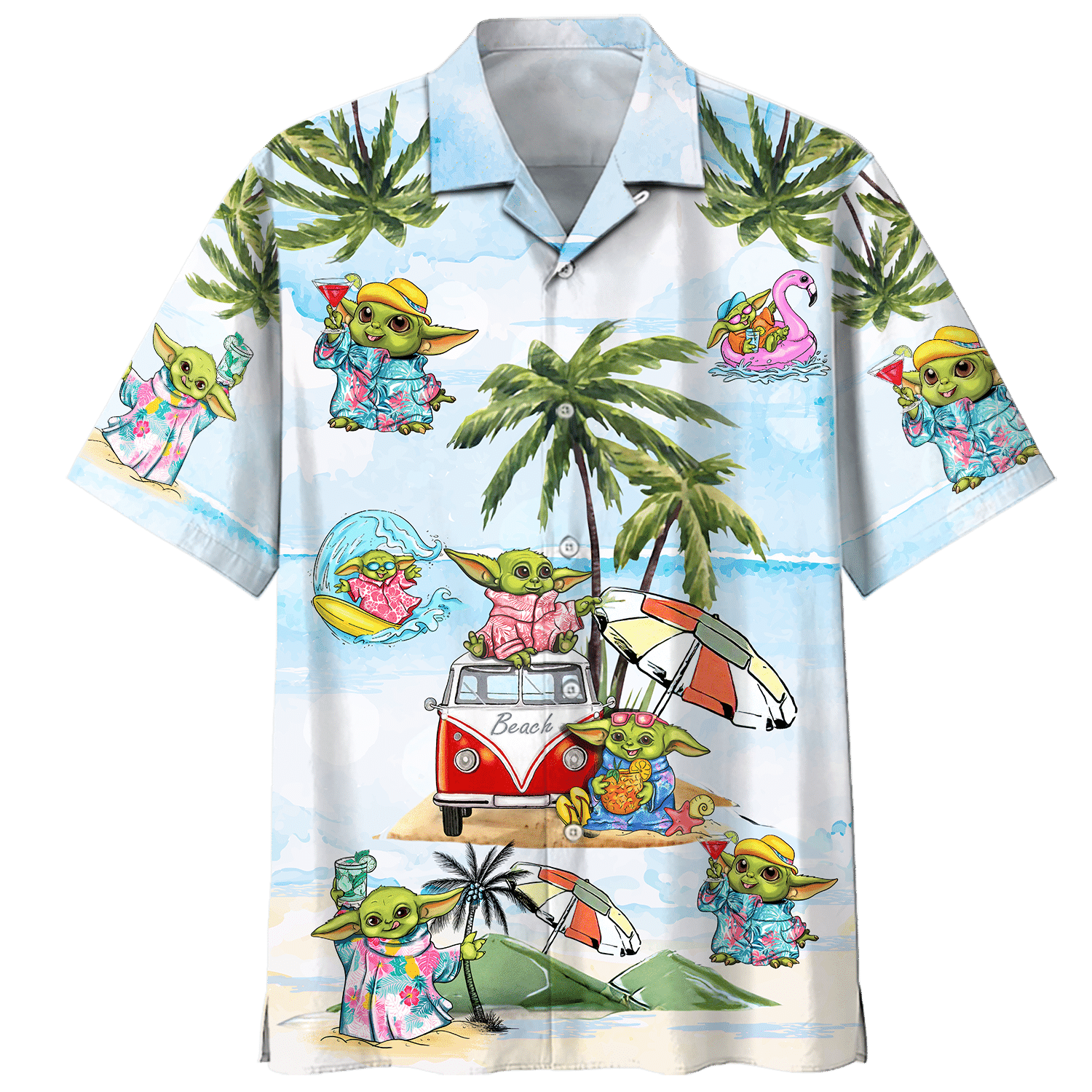 Baby Yoda Vacation Summer Time Hawaiian Shirt