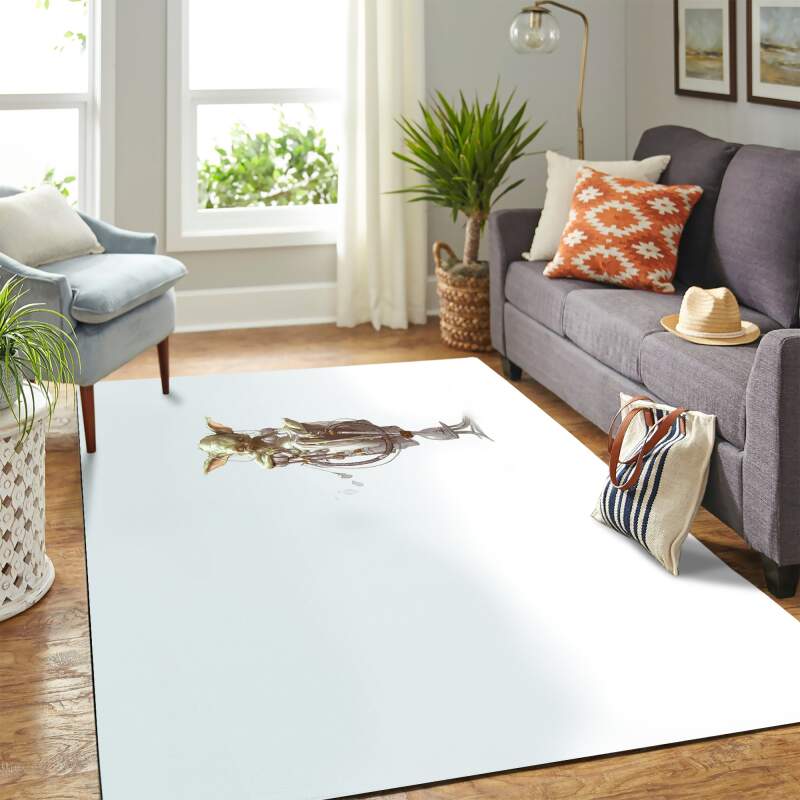 Baby Yoda White Carpet Floor Area Rectangle Rug
