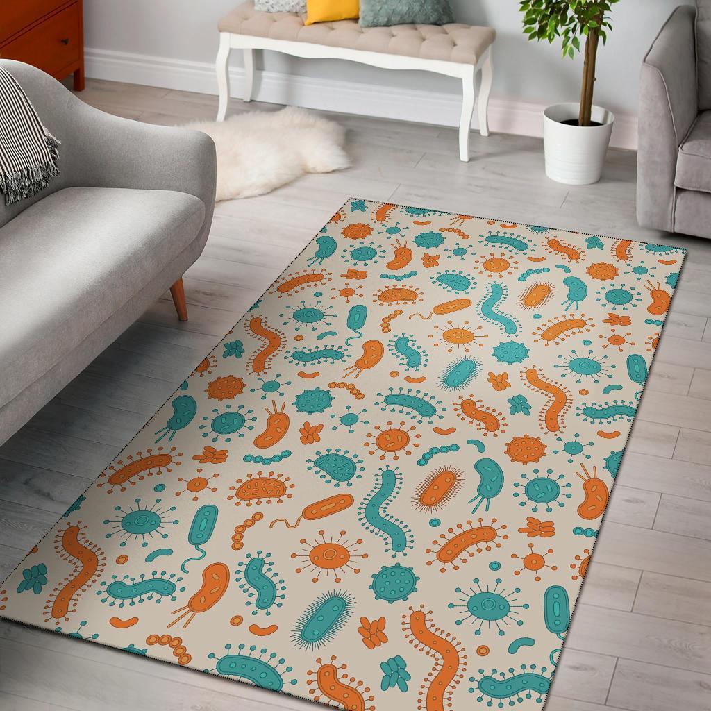 Bacteria Virus Print Pattern Area Limited Edition Rectangle Rug