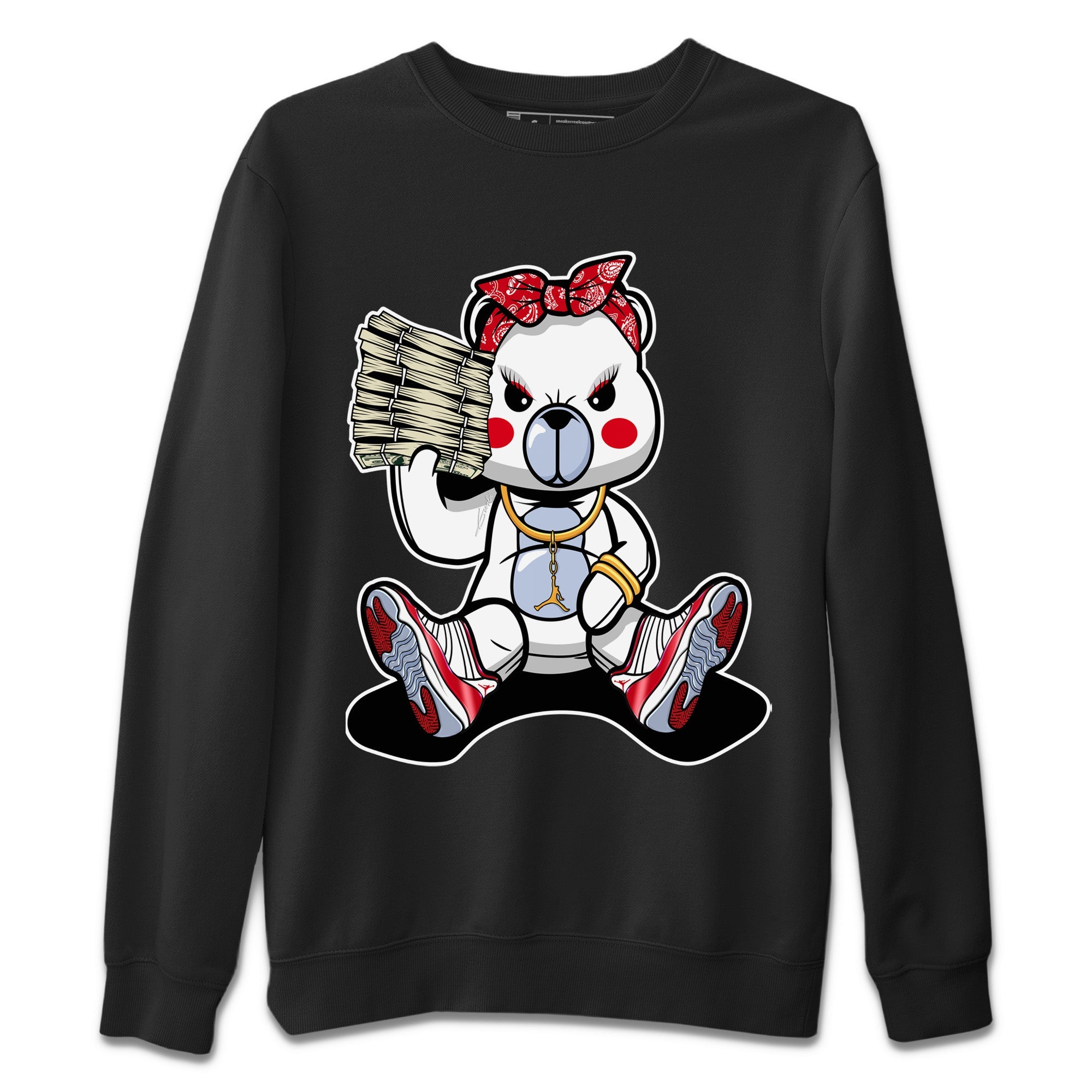 Bad Baby Bear Unisex Sweater – Air Jordan 11 Cherry, Sneakers Matching Sweater