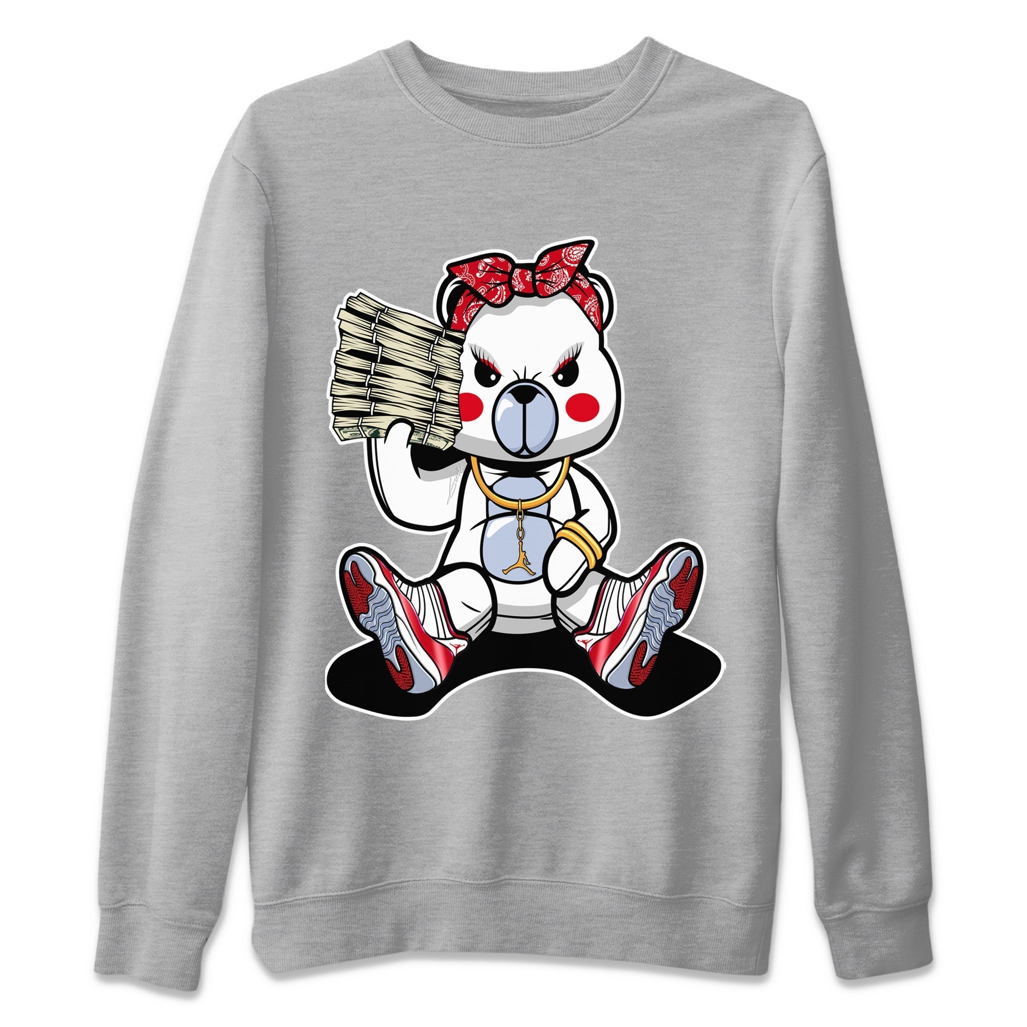 Bad Baby Bear Unisex Sweater – Air Jordan 11 Cherry, Sneakers Matching Sweater