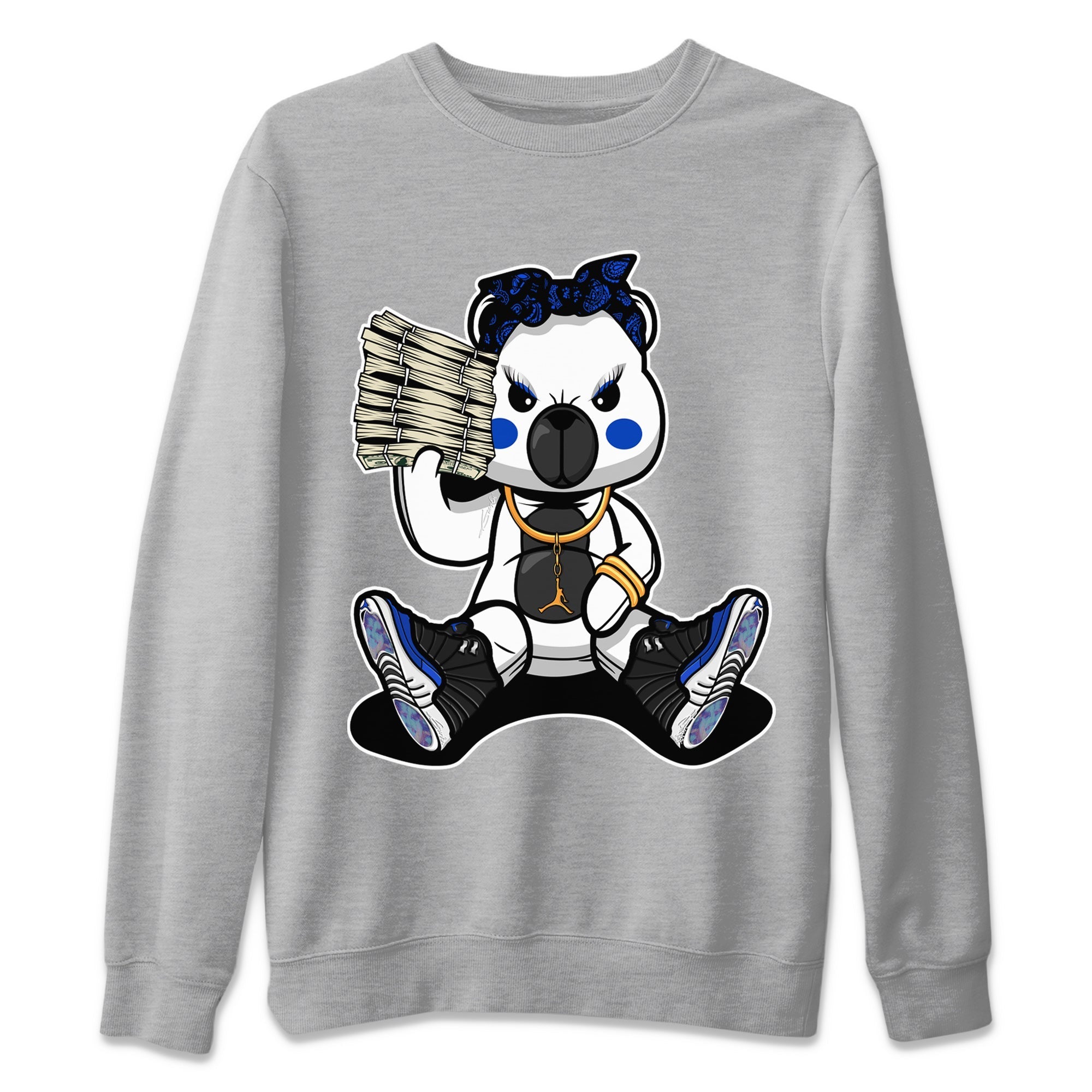 Bad Baby Bear Unisex Sweater – Air Jordan 12 Hyper Royal, Sneakers Matching Sweater