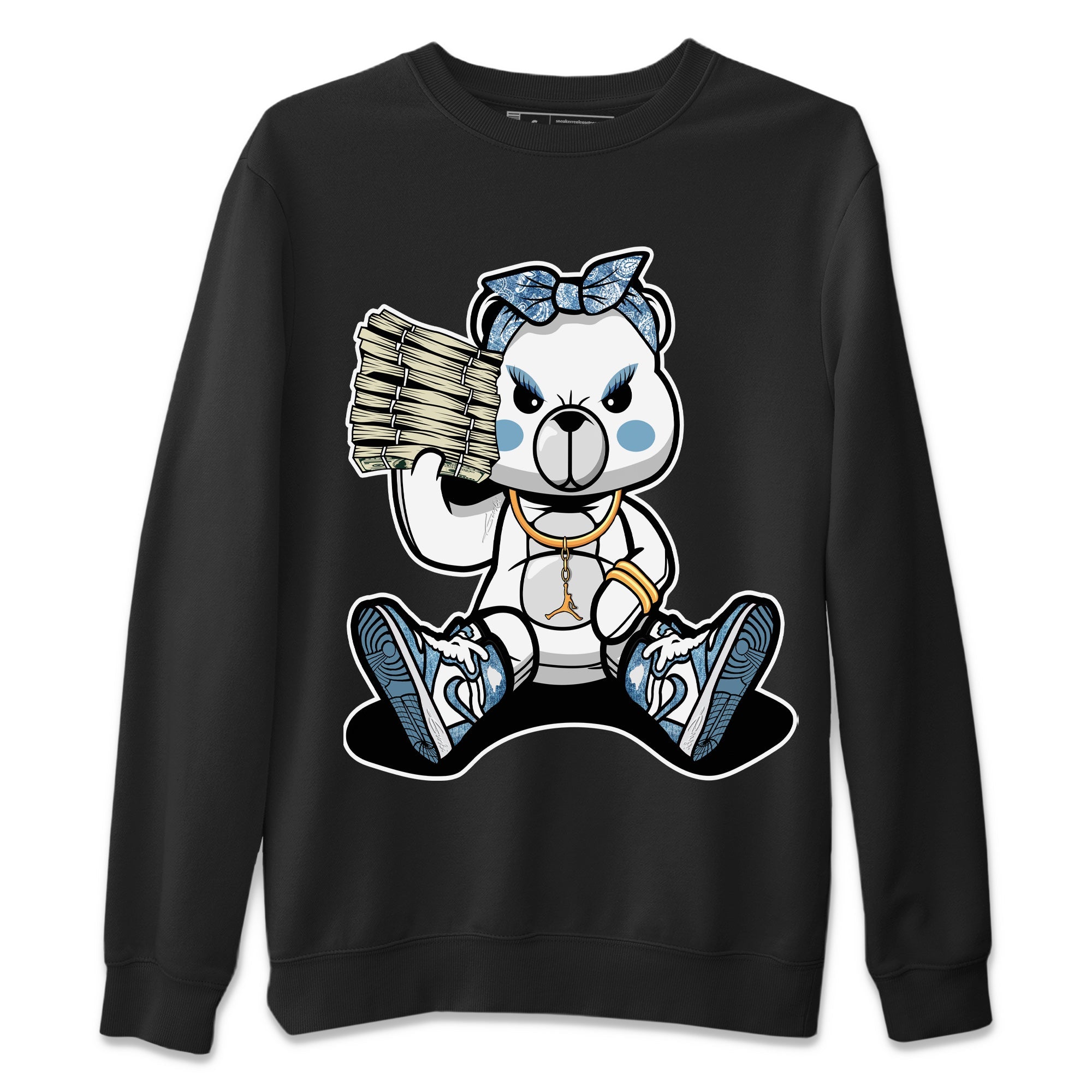 Bad Baby Bear Unisex Sweater – Air Jordan 1 Denim, Sneakers Matching Sweater