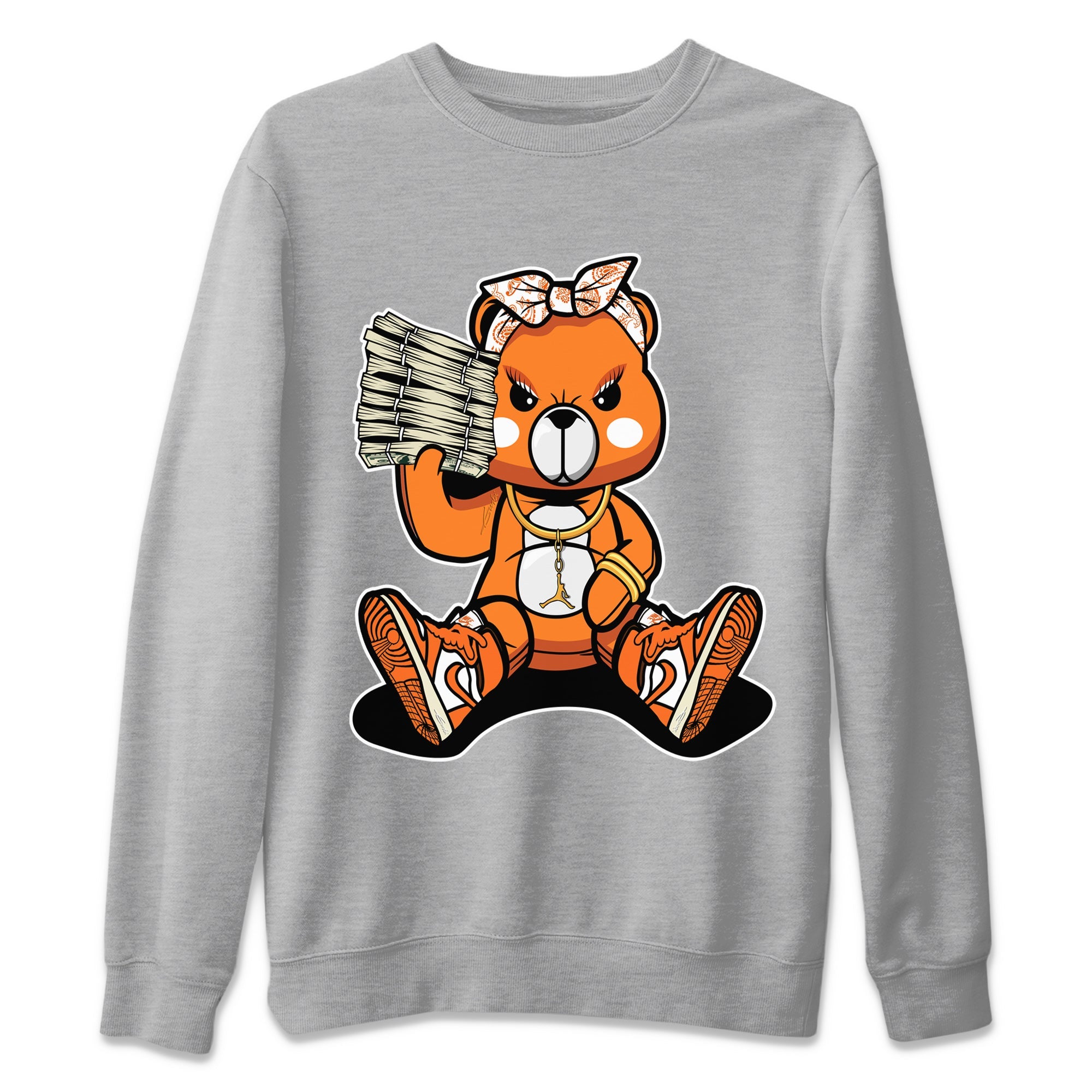 Bad Baby Bear Unisex Sweater – Air Jordan 1 Starfish, Sneakers Matching Sweater