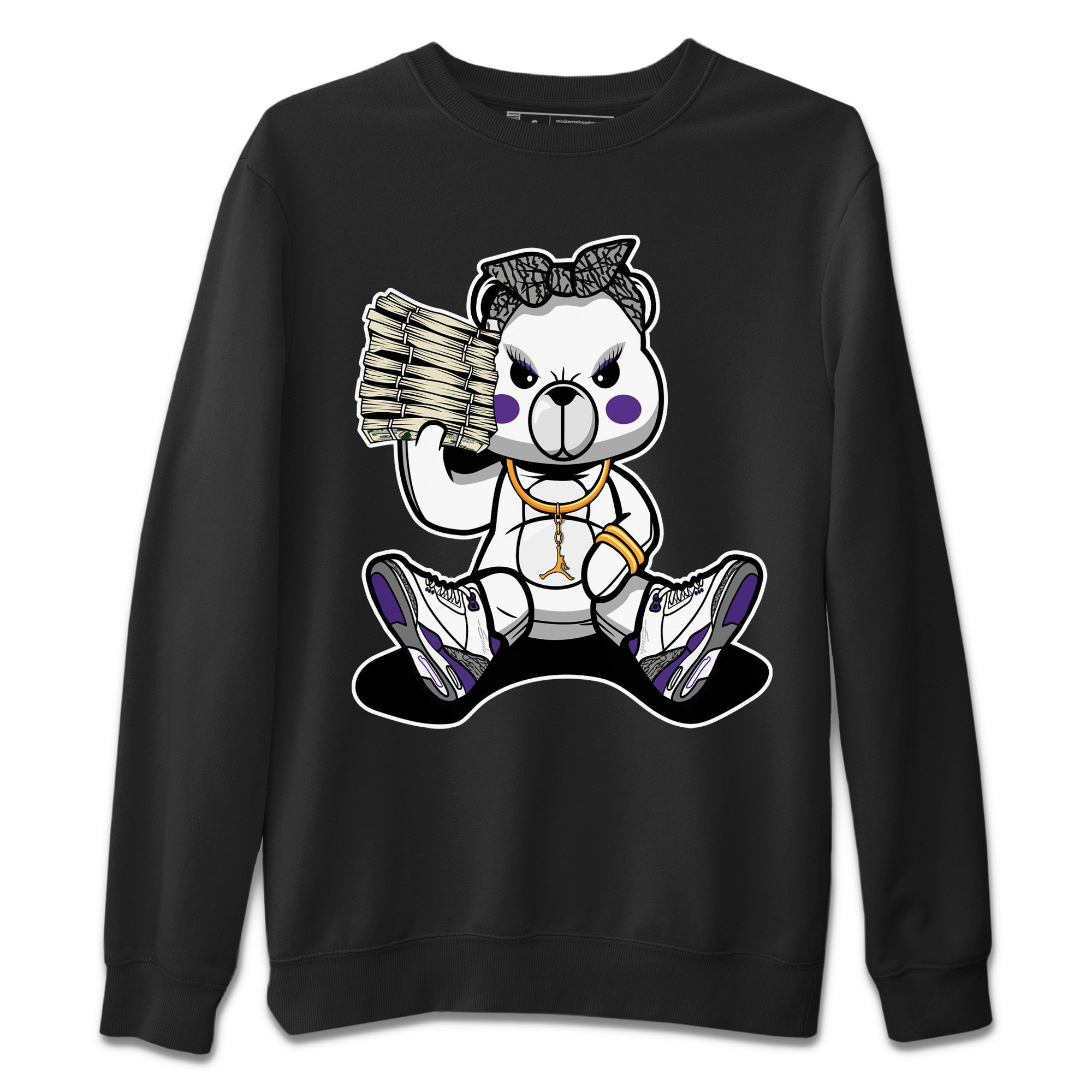 Bad Baby Bear Unisex Sweater – Air Jordan 3 Dark Iris, Sneakers Matching Sweater