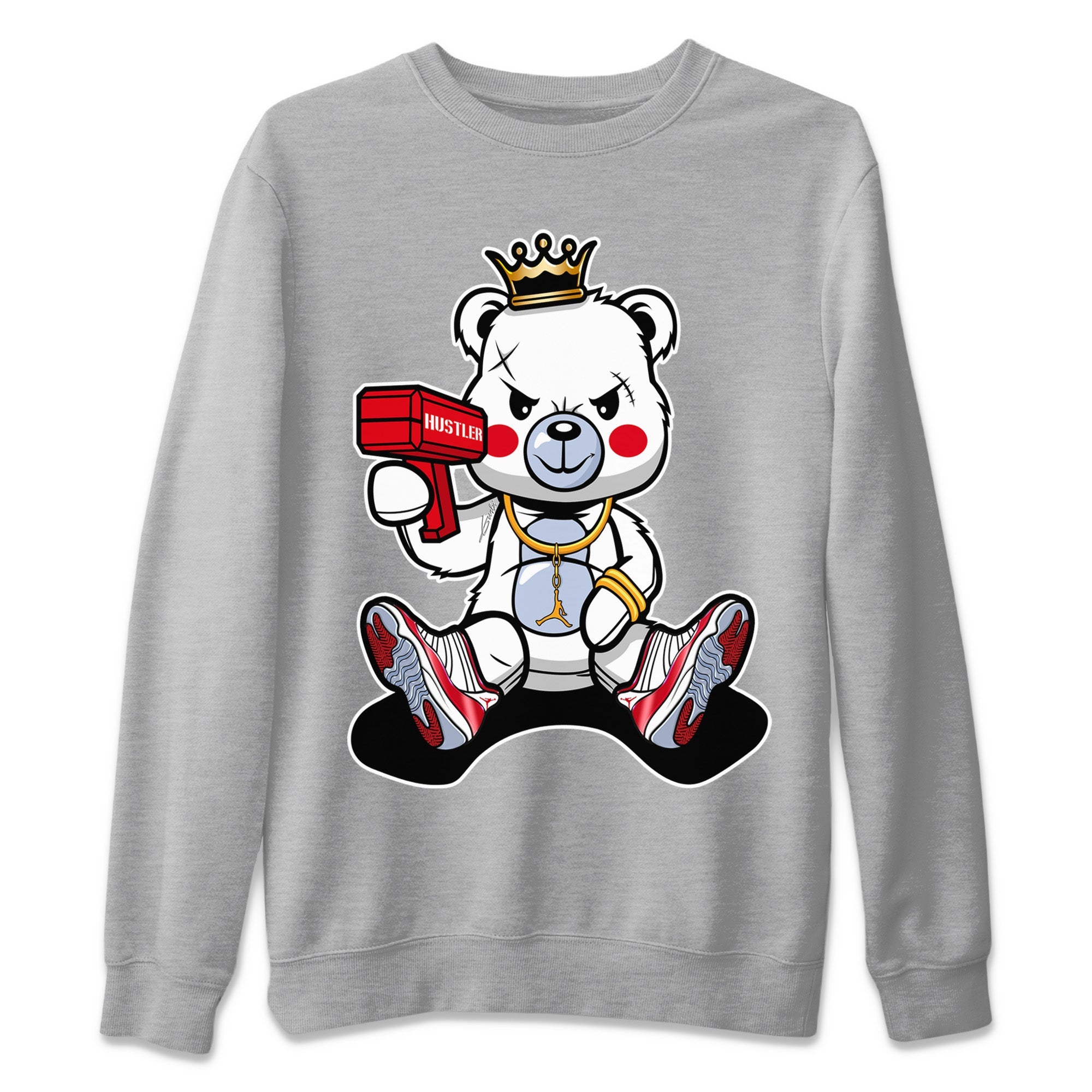 Bad King Baby Bear Unisex Sweater – Air Jordan 11 Cherry, Sneakers Matching Sweater