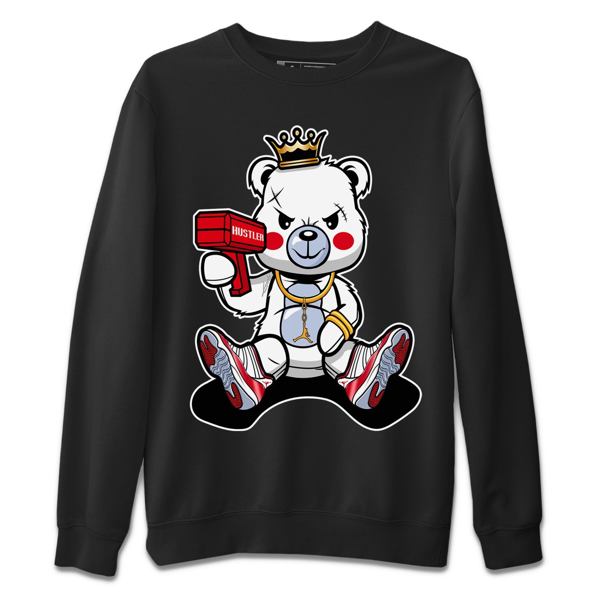 Bad King Baby Bear Unisex Sweater – Air Jordan 11 Cherry, Sneakers Matching Sweater