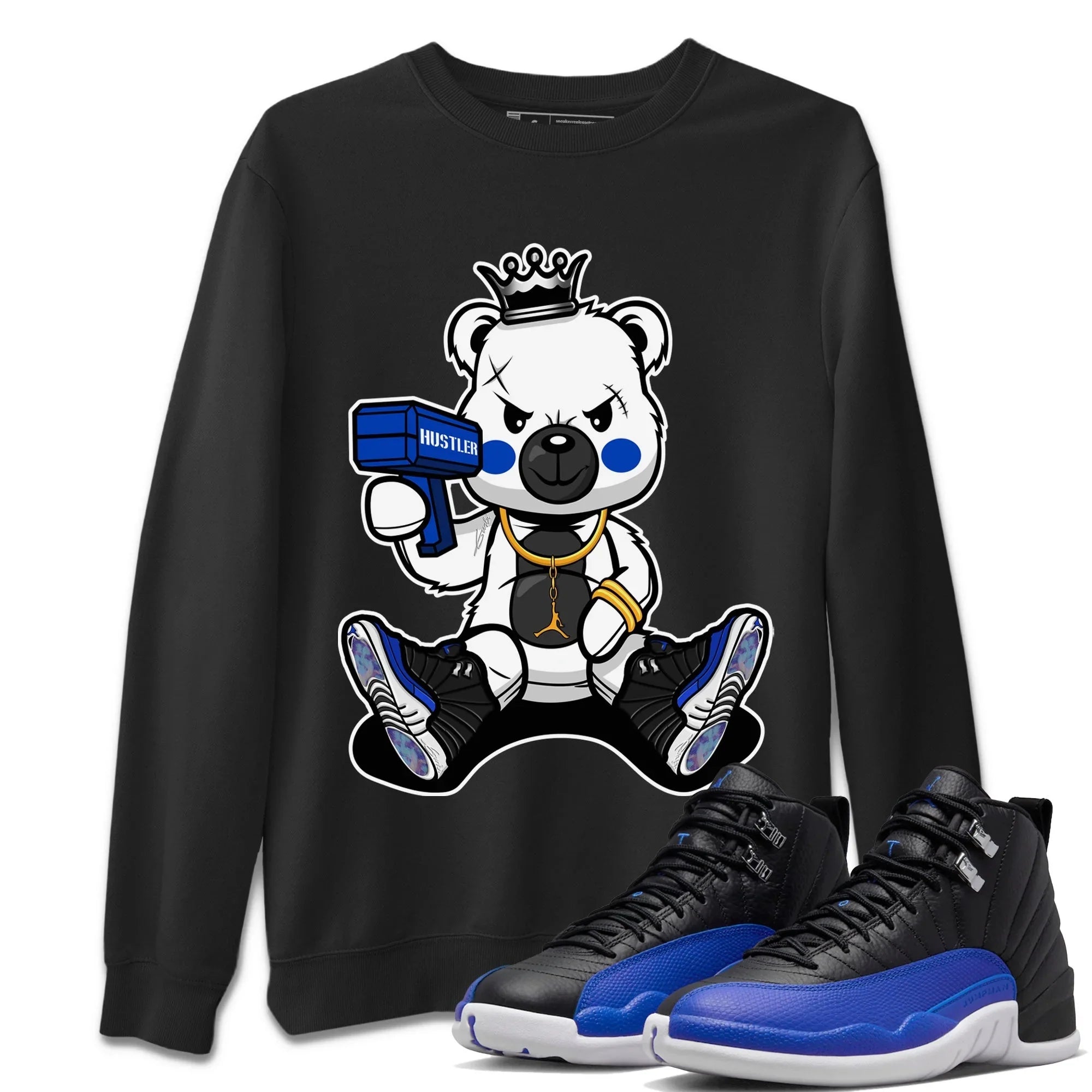 Bad King Baby Bear Unisex Sweater – Air Jordan 12 Hyper Royal, Sneakers Matching Sweater