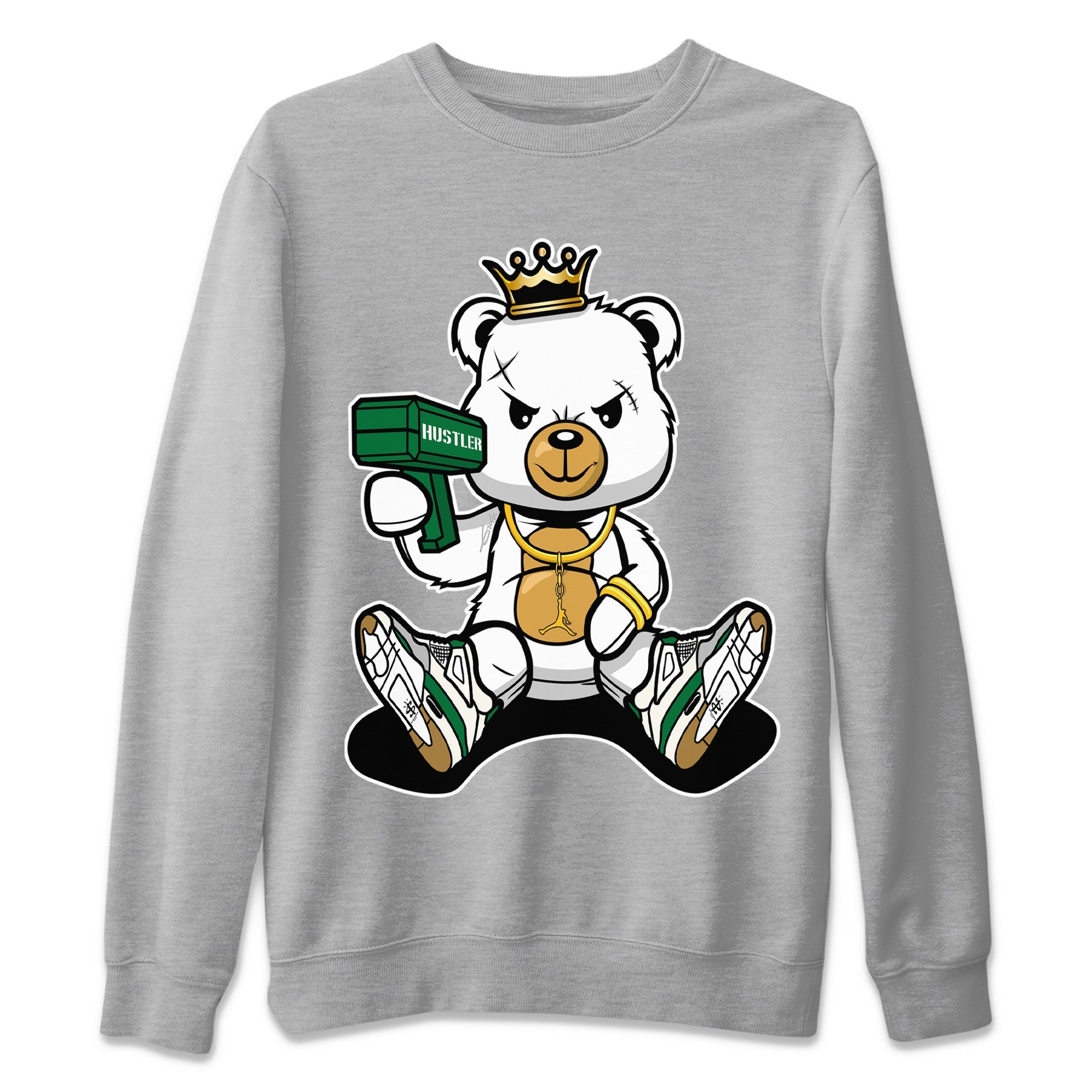 Bad King Baby Bear Unisex Sweater – Air Jordan 4 Pine Green, Sneakers Matching Sweater