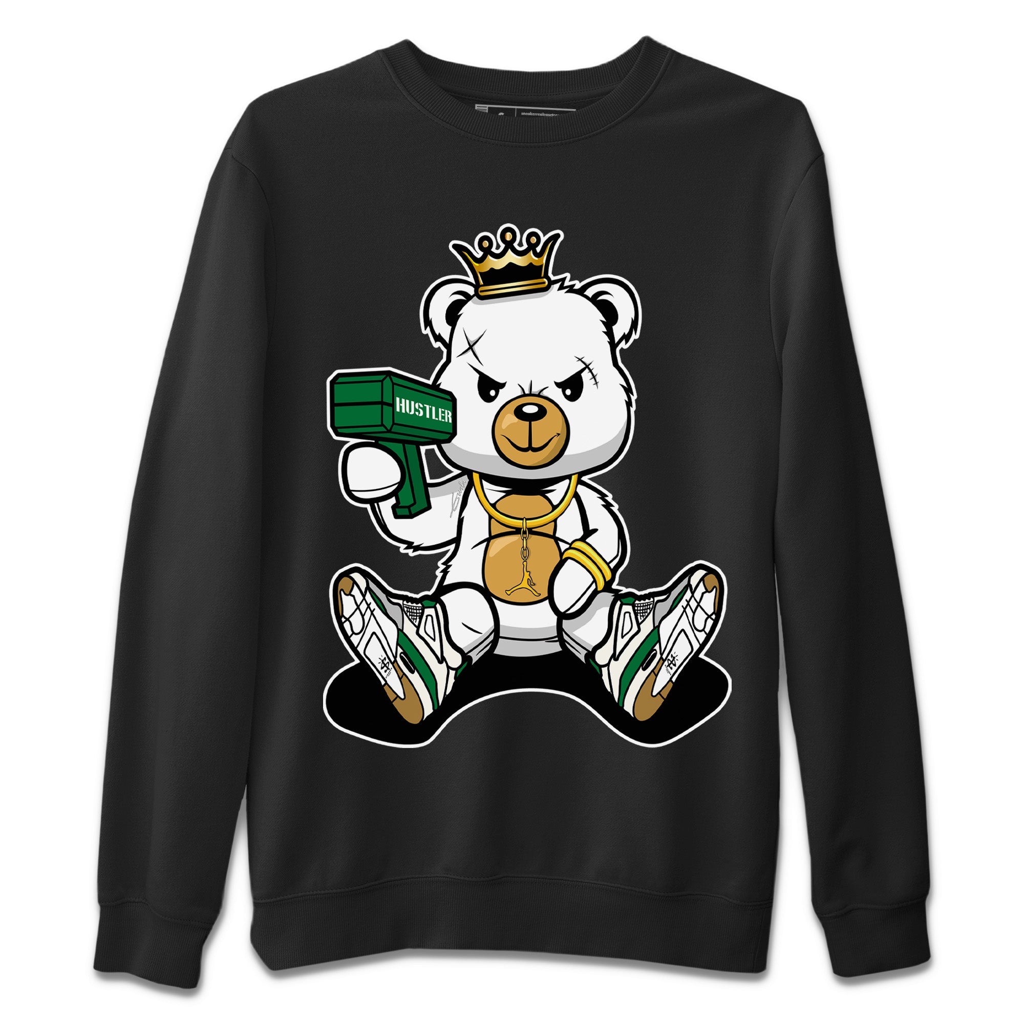 Bad King Baby Bear Unisex Sweater – Air Jordan 4 Pine Green, Sneakers Matching Sweater
