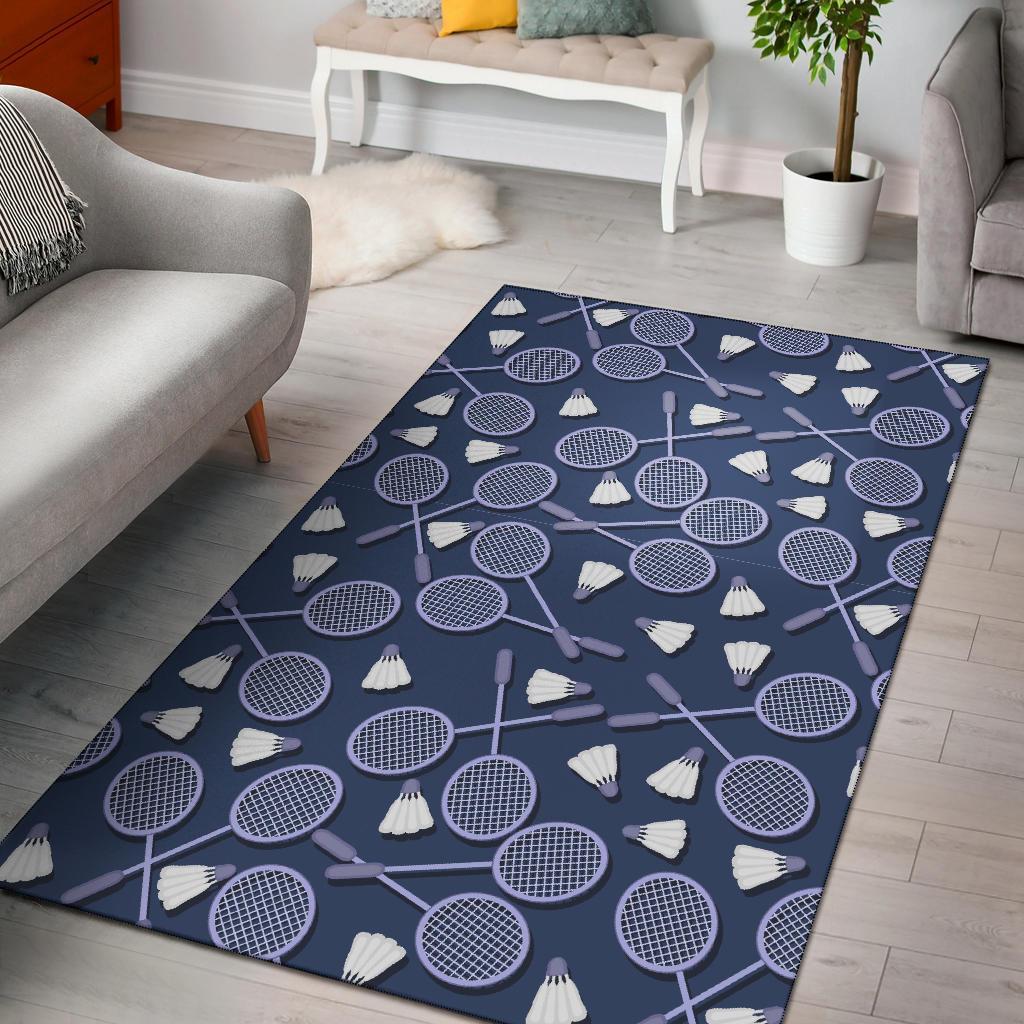 Badminton Pattern Print Area Limited Edition Rectangle Rug
