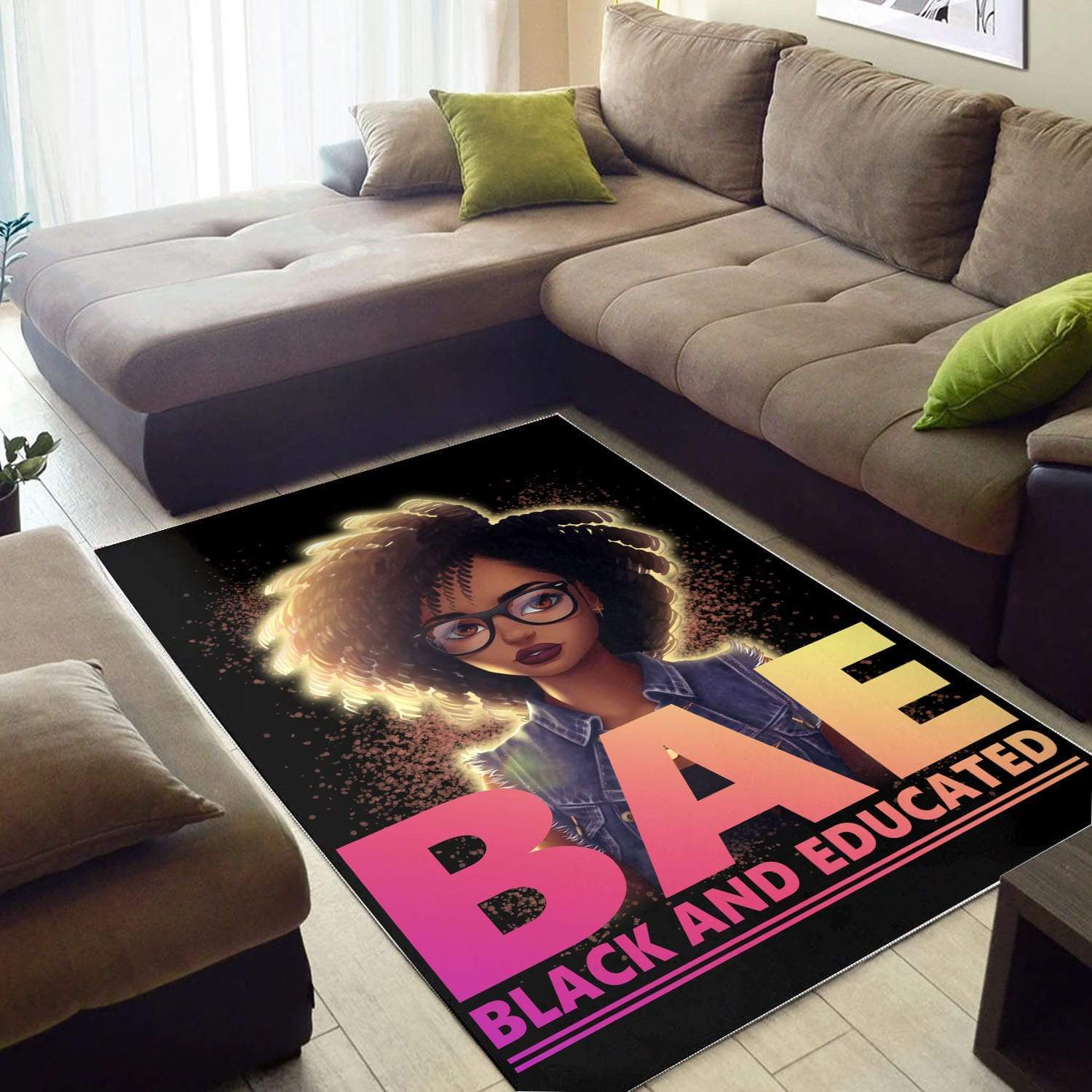 Bae Black And Educated Rectangle Rug