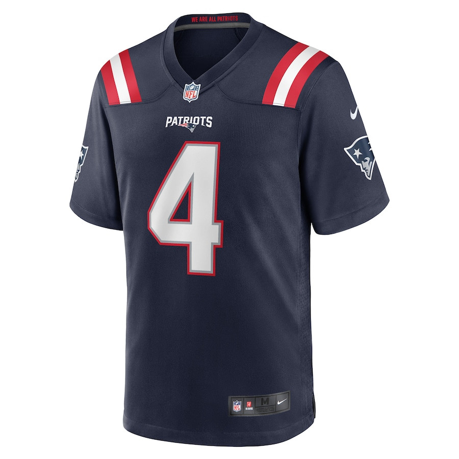 Bailey Zappe 4 New England Patriots Stitched Jersey – Navy